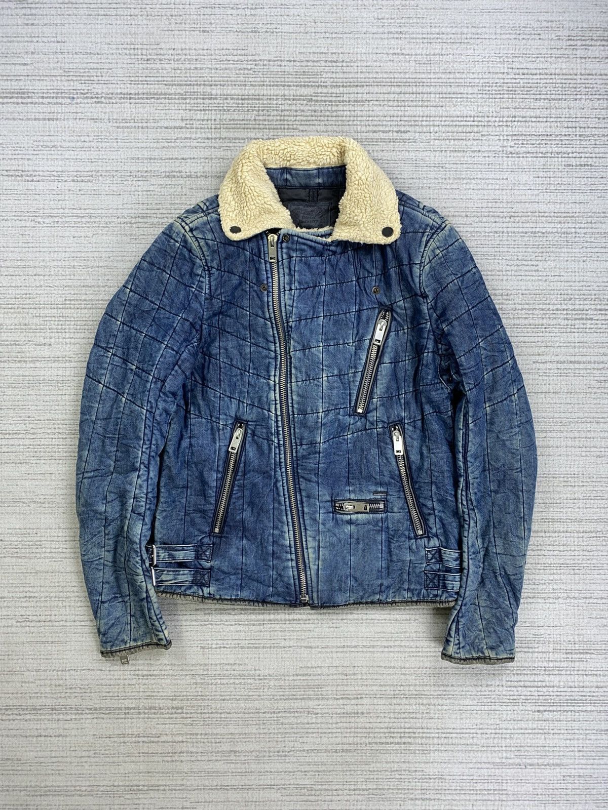 Diesel 🔥STEALS Diesel Industry Double Collar Sherpa Biker Jacket Size US M / EU 48-50 / 2 - 5 Thumbnail
