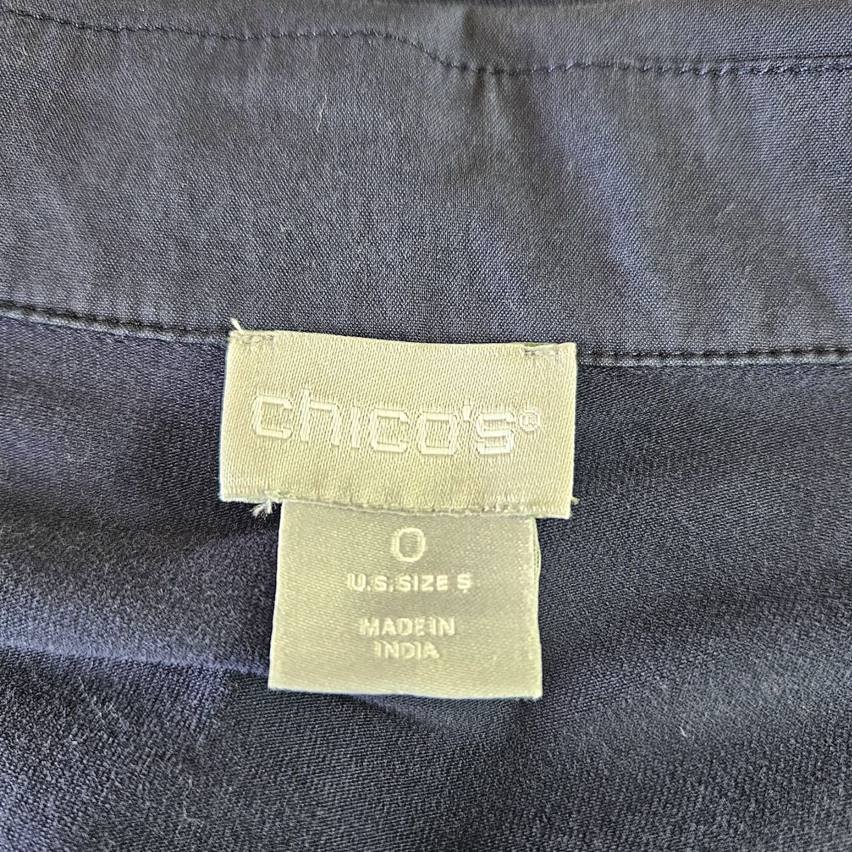 Vintage Chico's Womens Top Blouse Short Sleeve Cotton Blend Solid Blue Size S Small Shirt Womens Size S / US 4 / IT 40 - 5 Thumbnail