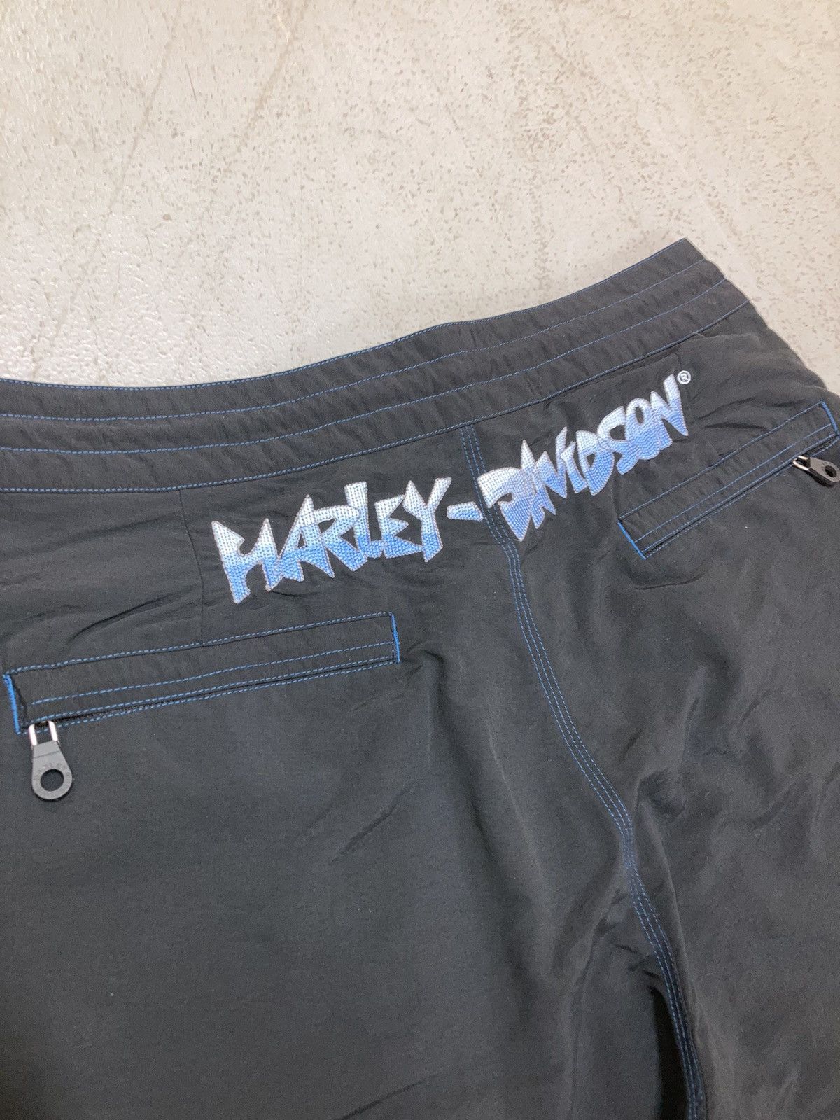 Harley Davidson × Vintage CRAZY VINTAGE Y2K HARLEY DAVIDSON CHROME LIGHTNING SHORTS Size US 32 / EU 48 - 4 Thumbnail