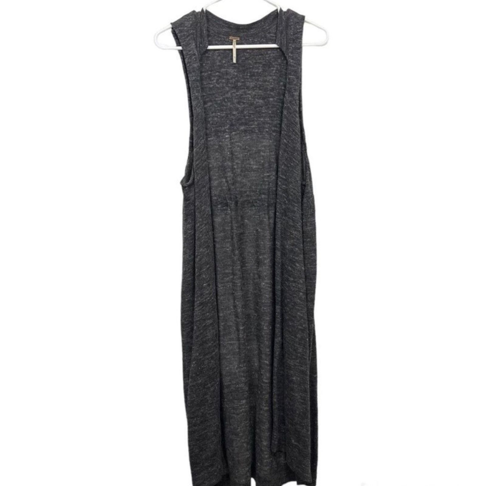 Free People Free People Womens Open Cardigan Duster Sleeveless Linen S Size S / US 4 / IT 40 - 2 Thumbnail