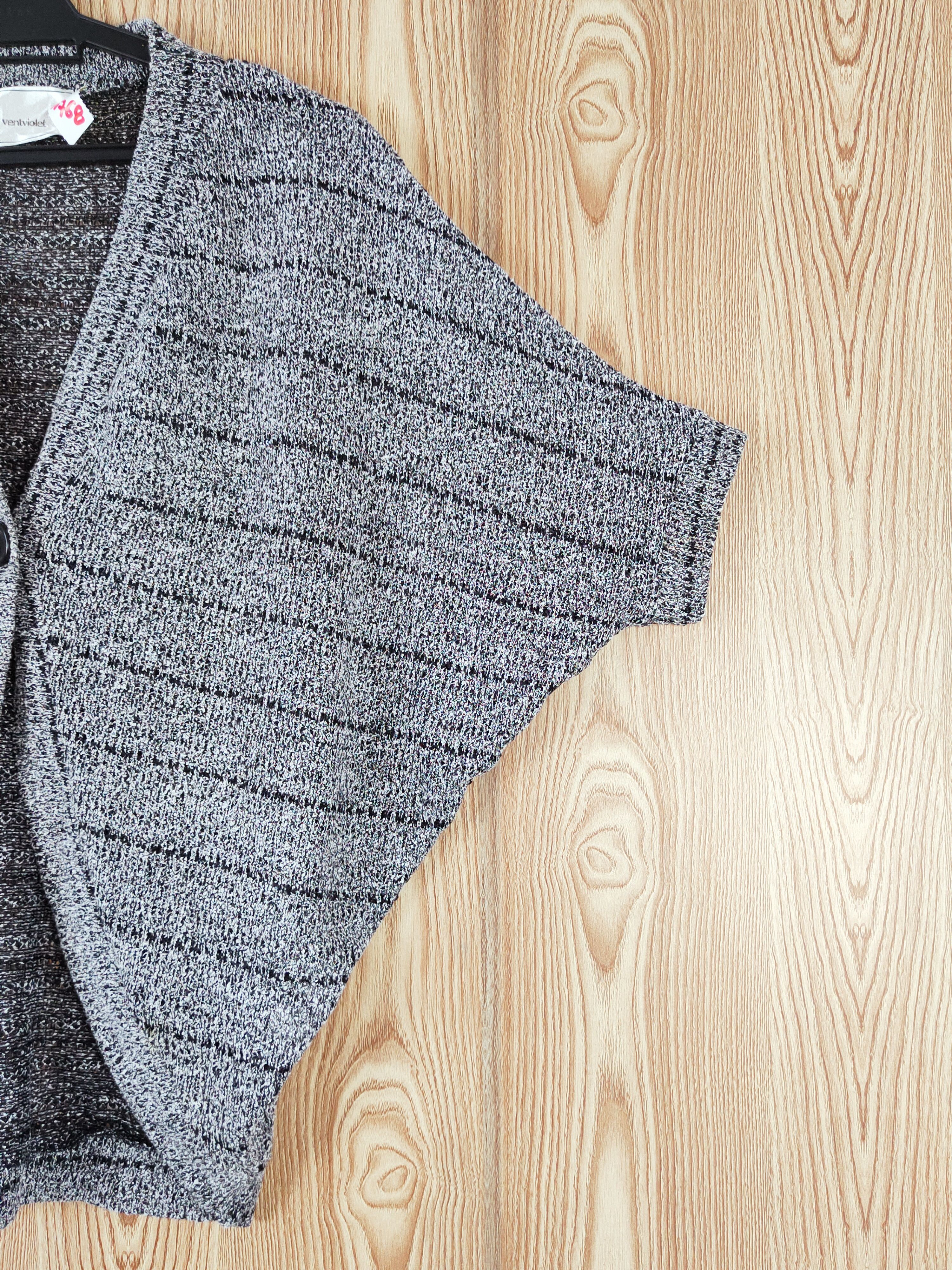 Japanese Brand Ventviolet batwing Black Knitwear Cardigan #W768 Size M / US 6-8 / IT 42-44 - 5 Thumbnail