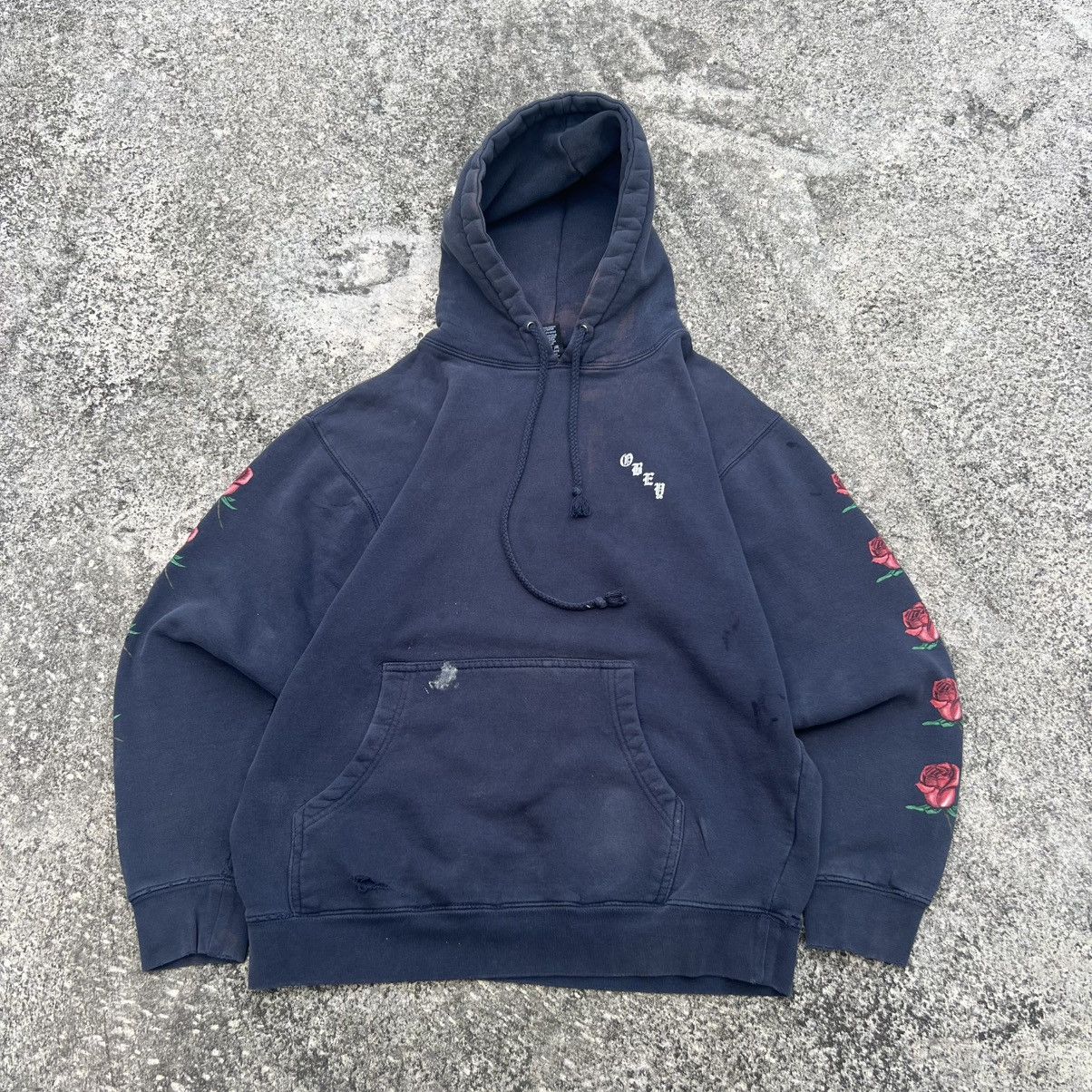 Obey “OBEY” DISTRESS ROSE PRINT HOODIE Size US M / EU 48-50 / 2 - 3 Thumbnail