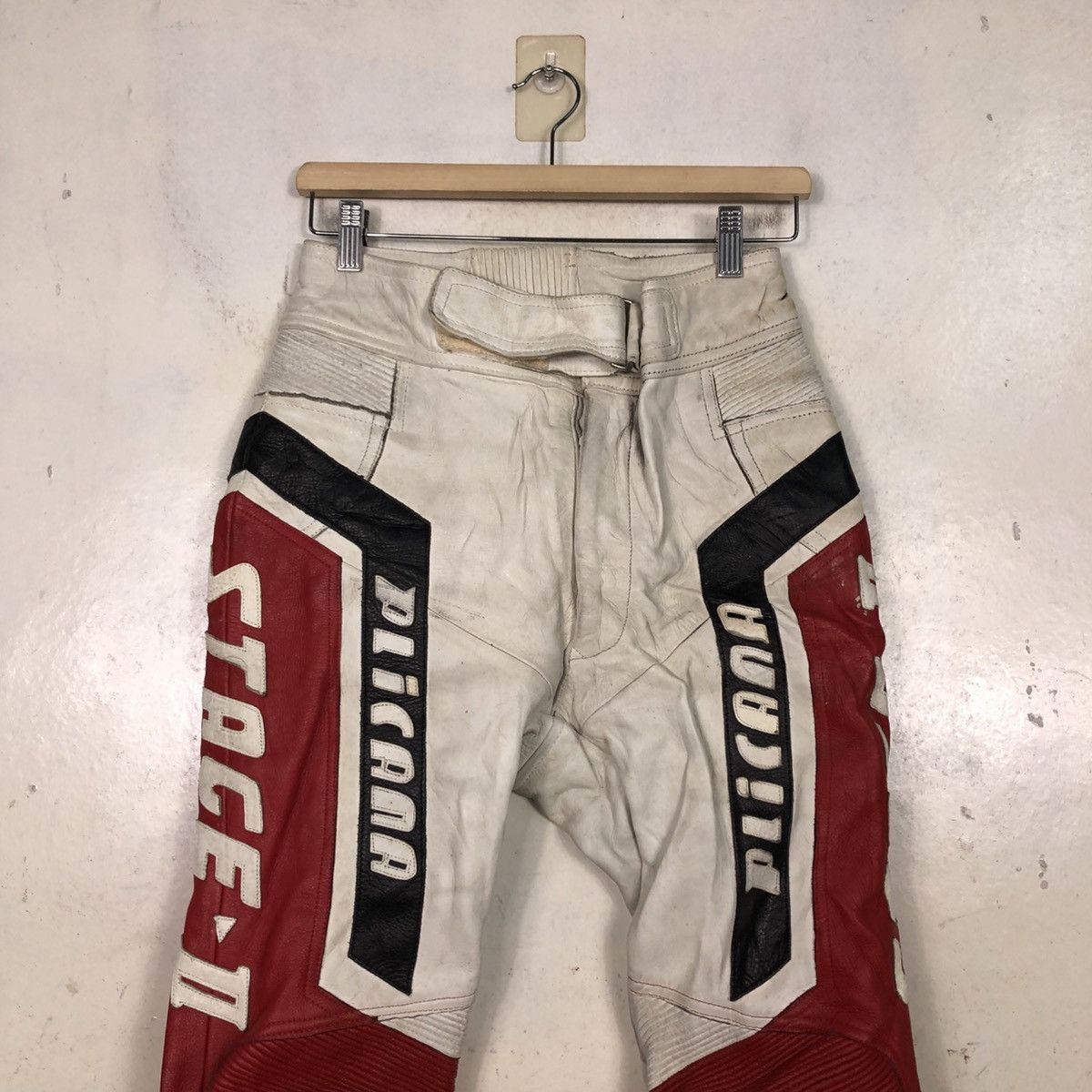 Japanese Brand 📌Vintage Leather Biker Pants Plicana Big Logo Size US 26 / EU 42 - 6 Thumbnail