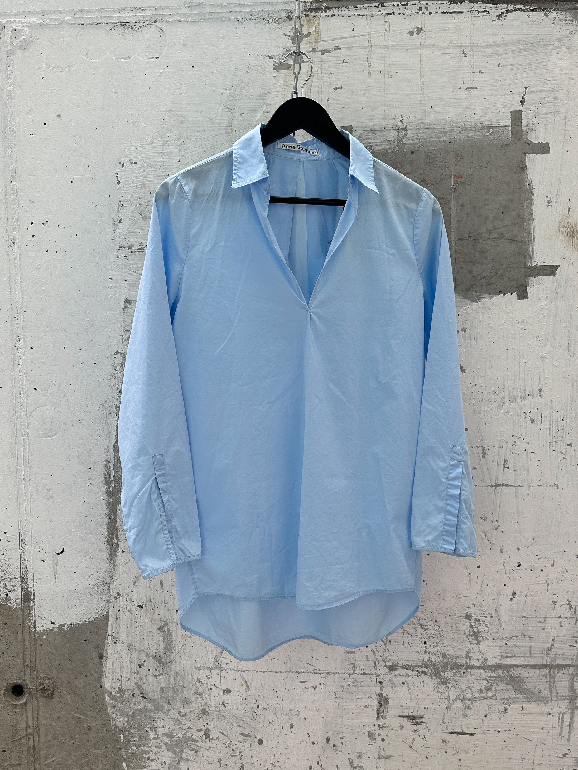 Acne Studios Lain Poplin Blue Paw14 Shirt Blouse