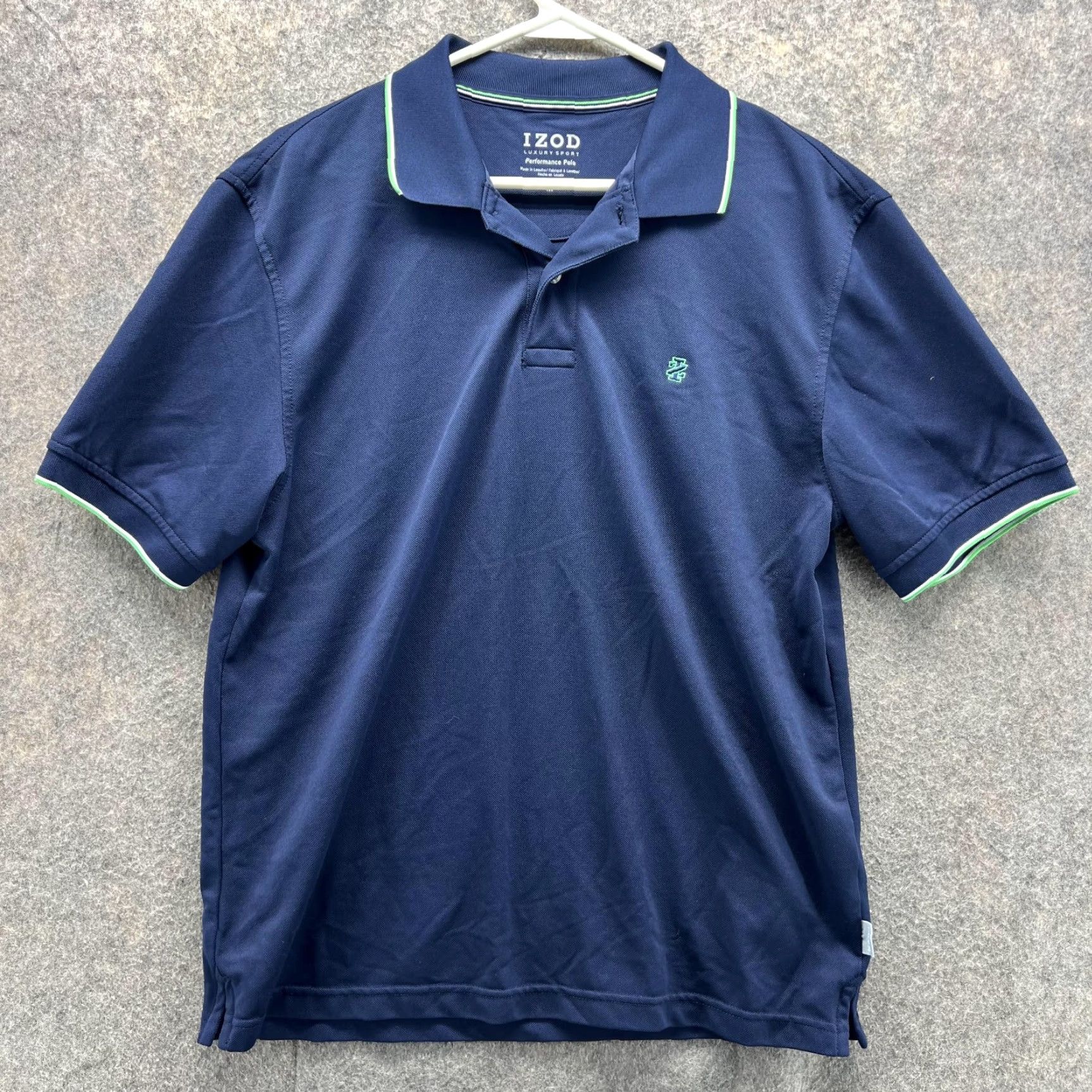 Izod Izod Polo Shirt Men Medium Adult Blue Navy Performance Polyester Shirt M Regular Black? Size US M / EU 48-50 / 2 - 2 Thumbnail