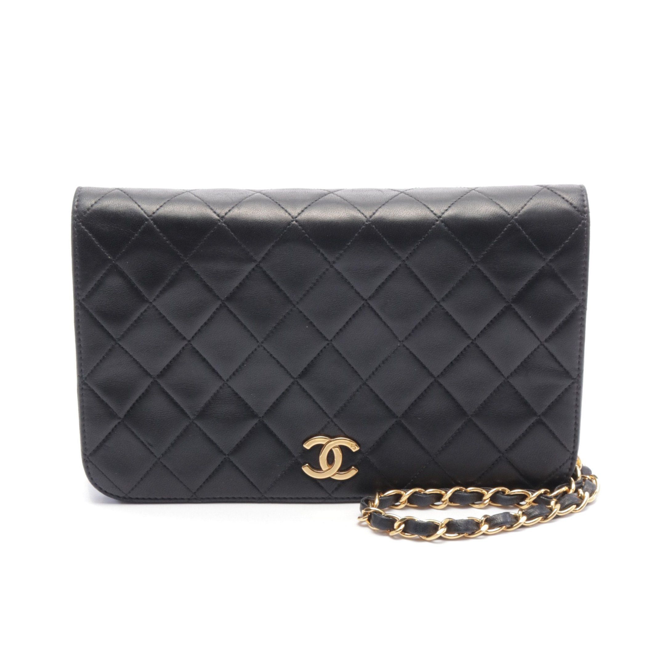 Chanel Chanel Matelasse Full Flap Chain Shoulder Bag Lambskin Black Gold Hardware Size ONE SIZE - 1 Thumbnail