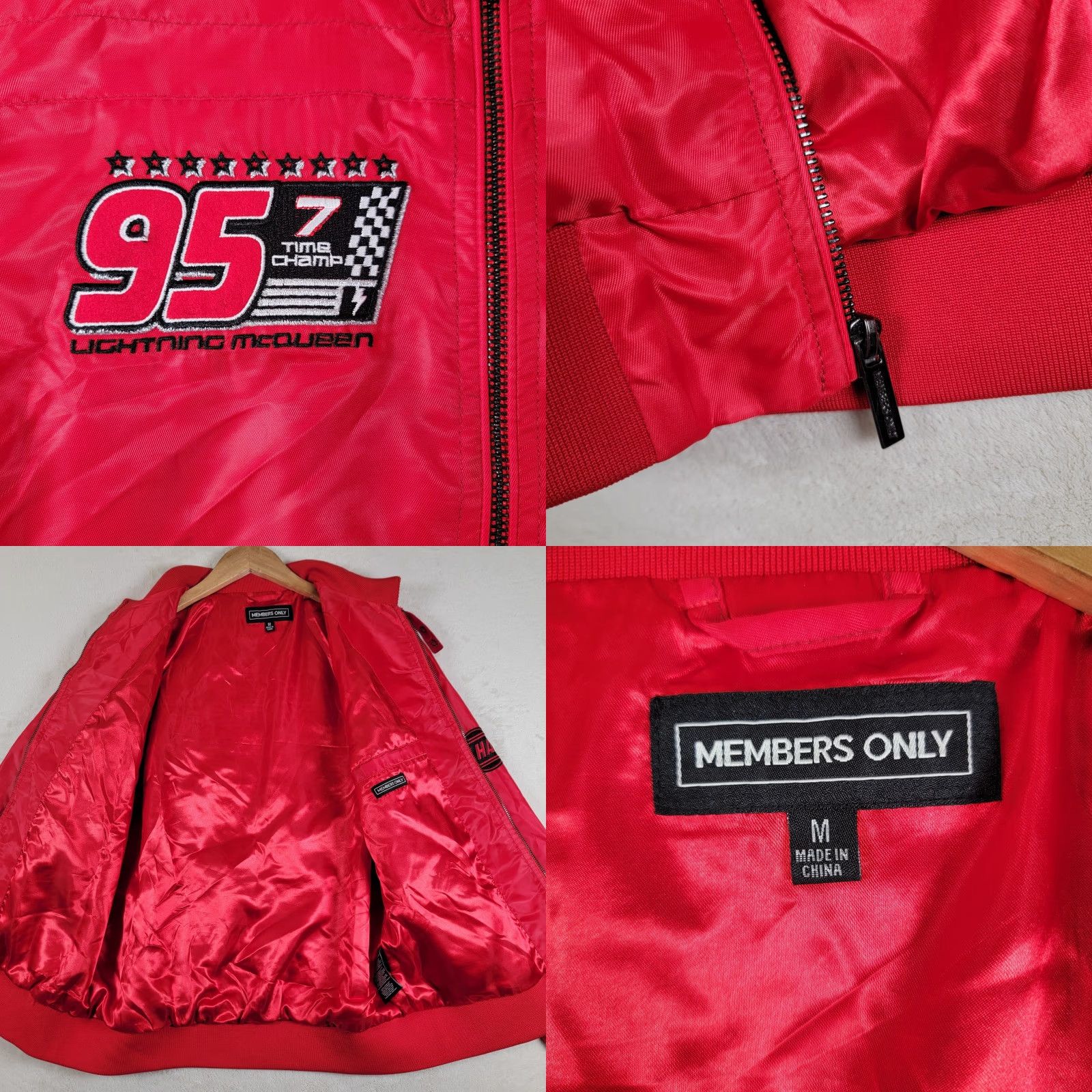 Members Only VINTAGE Members Only Jacket Red Race Bomber Jacket Mens M Red Lightweight Zip Shell Camel Racing 90s Size US M / EU 48-50 / 2 - 9 Thumbnail