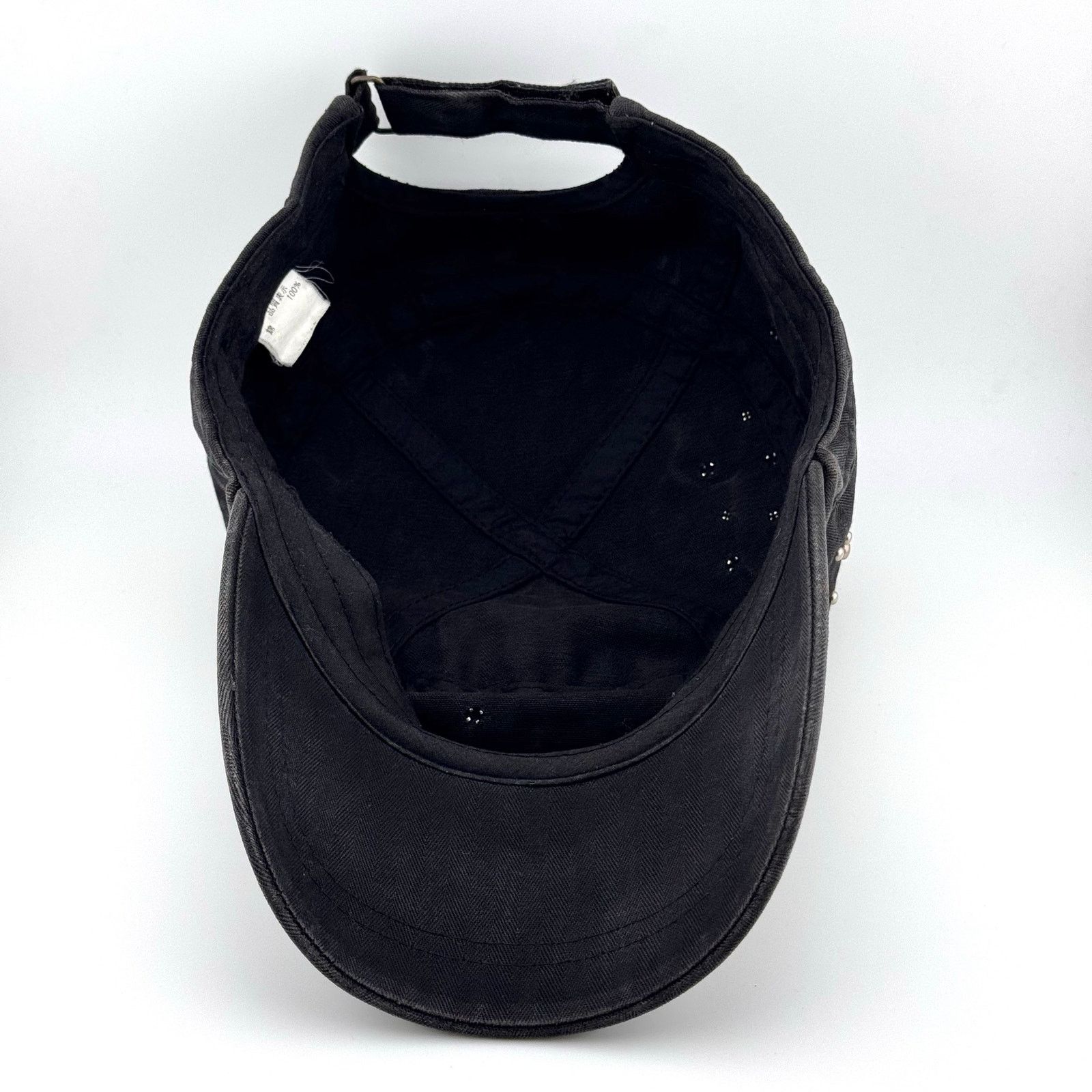 Japanese Brand Y2K Grunge Punk Patrol Cap Studded Faded Washed Military Hat Size ONE SIZE - 6 Thumbnail