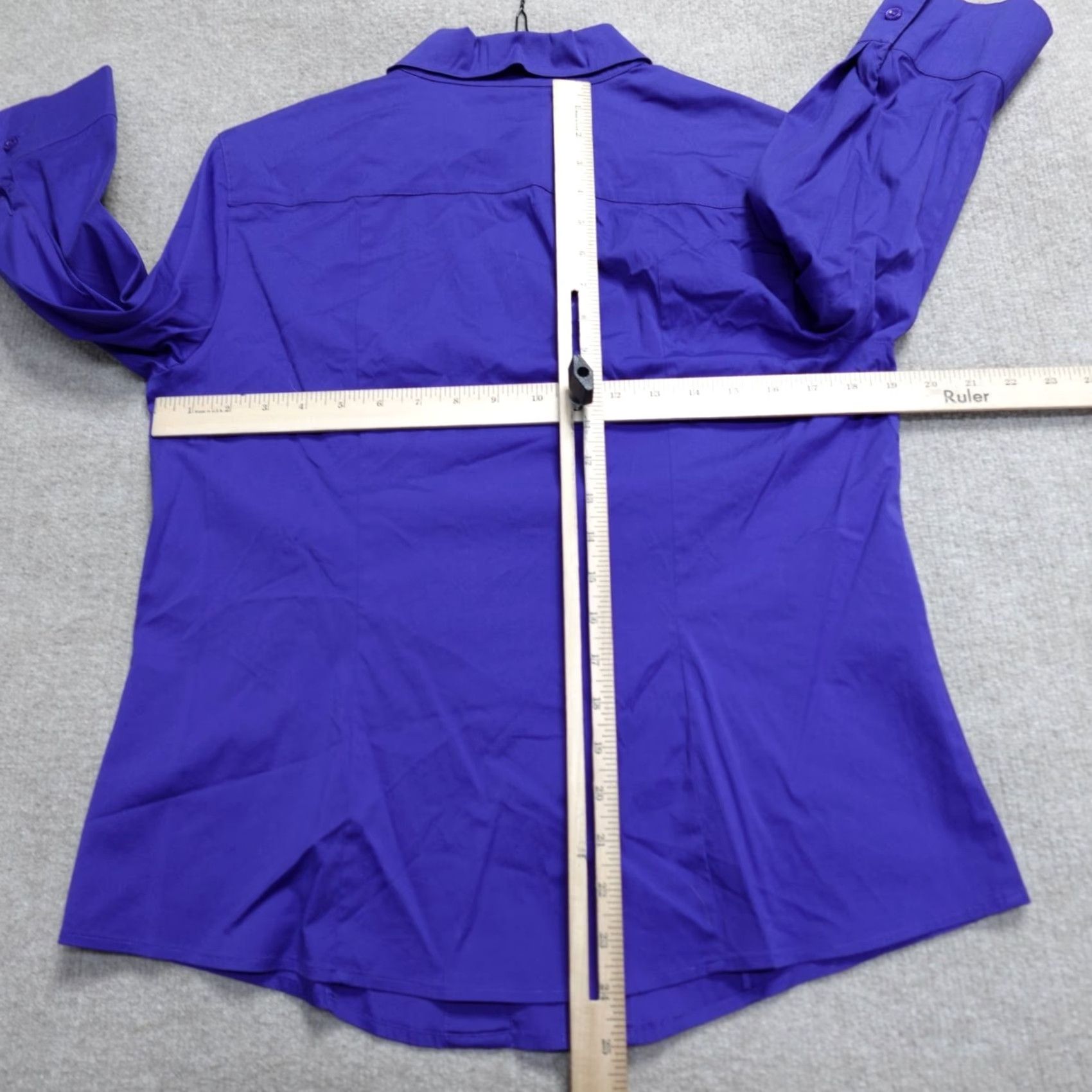 Escada Escada Shirt Womens Medium Blue Tuxedo Ruffles 3/4 Sleeve Cotton Blend Button-Up Size M / US 6-8 / IT 42-44 - 6 Thumbnail