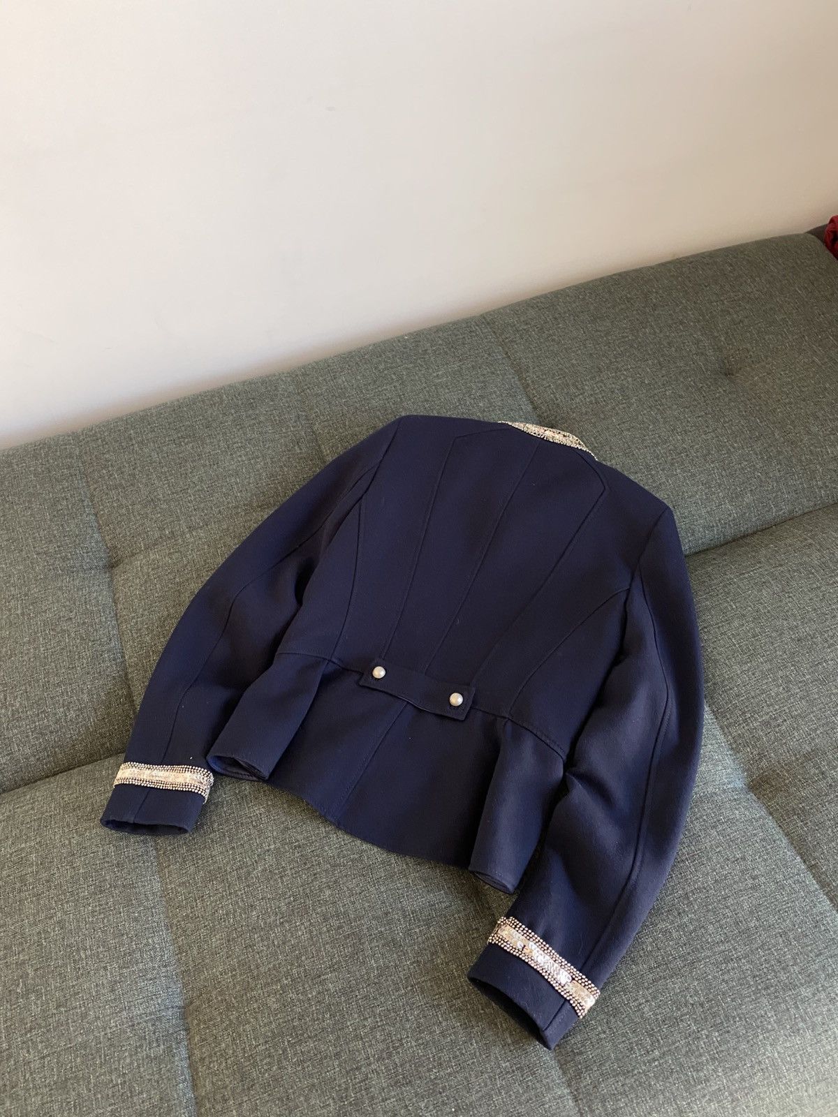 Japanese Brand Vintage Napoleon Jacket Military Rhinestones Y2K Zipper Size M / US 6-8 / IT 42-44 - 8 Thumbnail