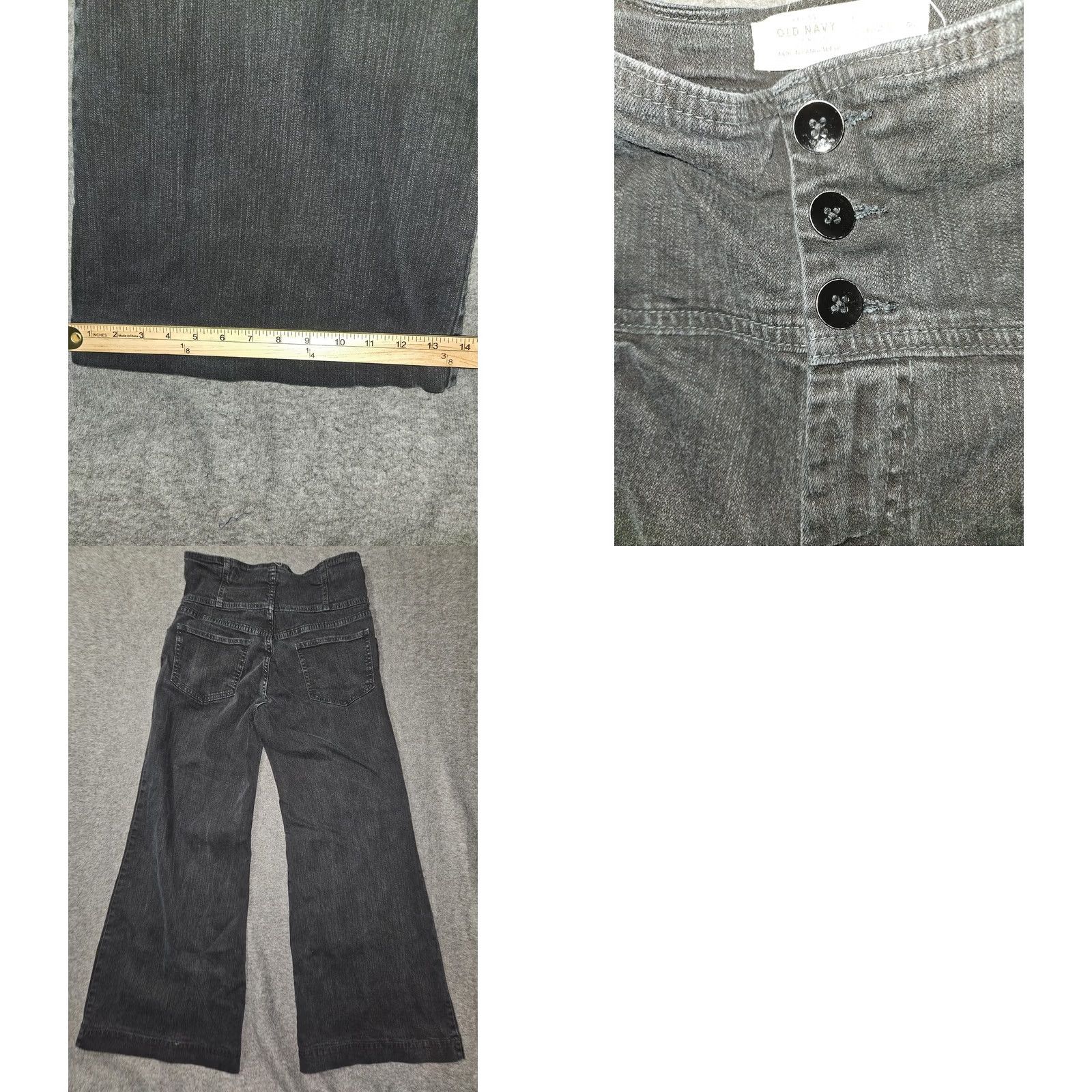 Old Navy VINTAGE Old Navy Jeans Womens 12 Charcoal High Rise Wide Leg Hip Hop Grunge Skater Size 34" / US 12 / IT 48 - 8 Thumbnail