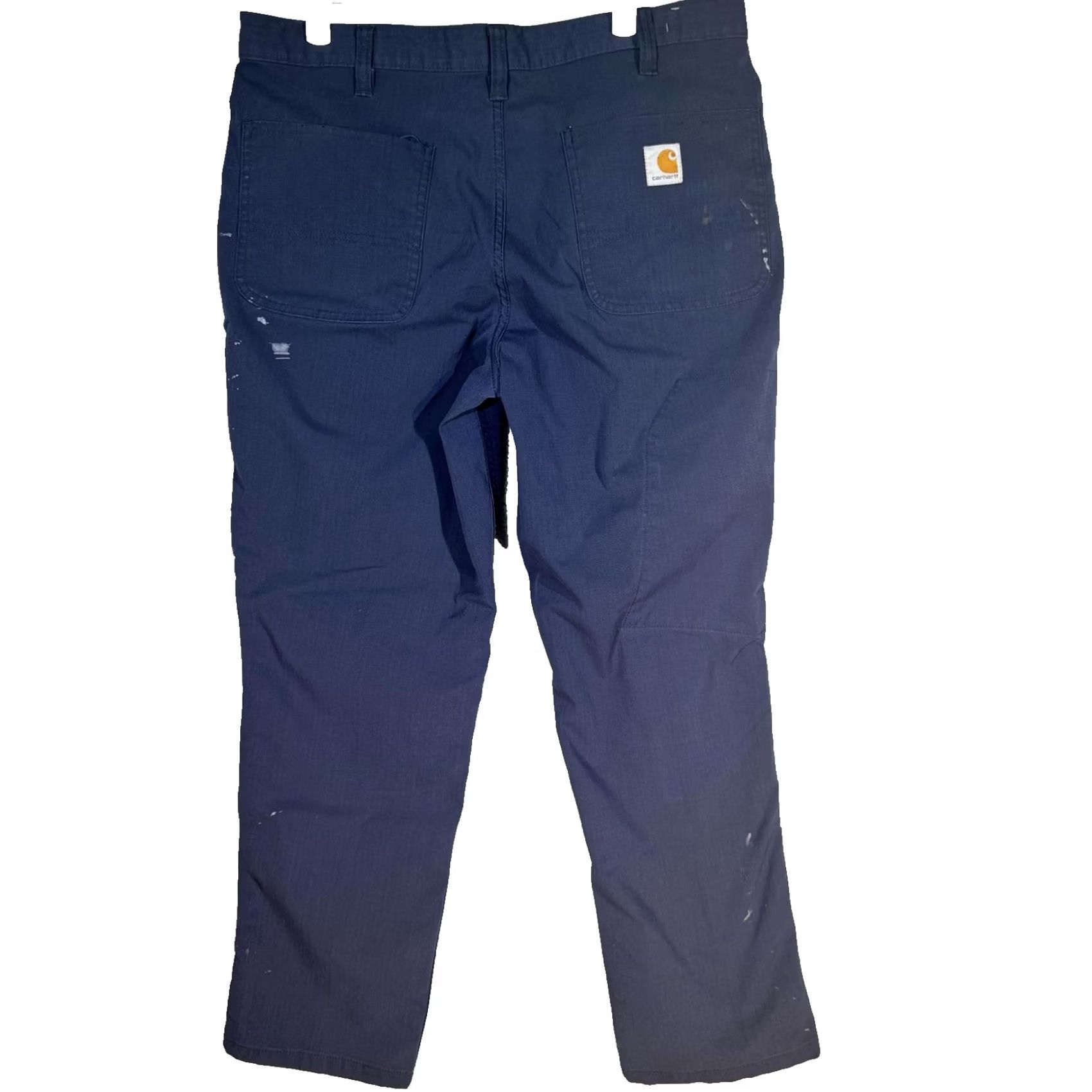 Carhartt Carhartt Pants Mens 34x29 Navy Relaxed Fit Ripstop Workwear Paint Stains Utility Pants Size US 34 / EU 50 - 2 Thumbnail