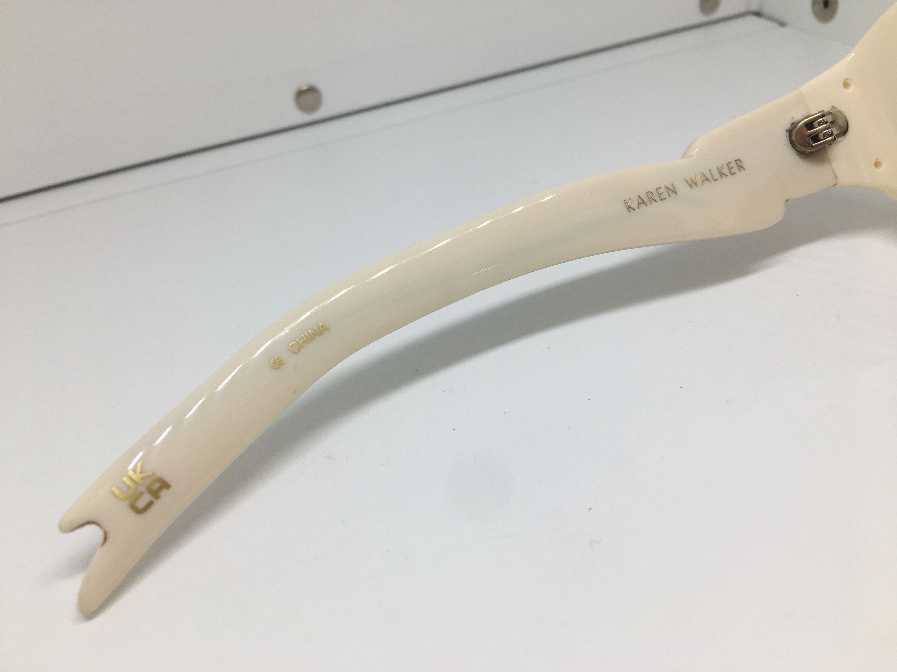 Karen Walker Karen Walker White Cat Eye Oversize Sunglasses Frame Size ONE SIZE - 6 Thumbnail