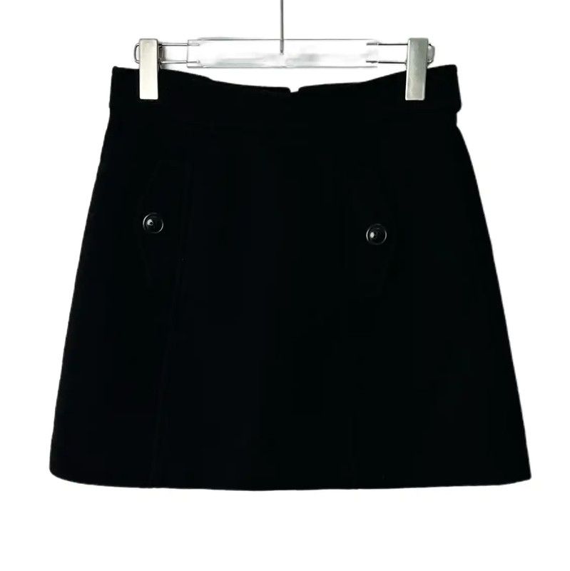 Miu Miu Miu Miu Black Cotton Blend Mini Skirt 0089 Size 23" - 1 Thumbnail