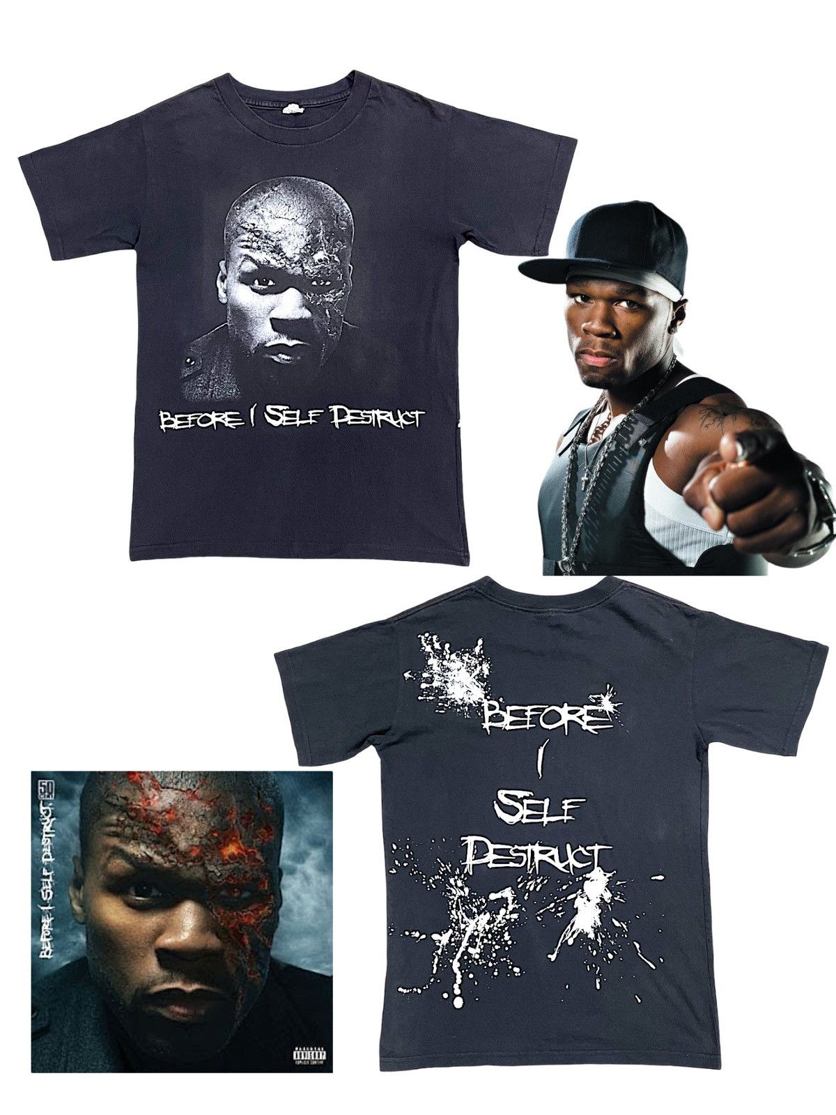 50 Cent × Rap Tees 2009' Movie 50Cent Before I Self Destruct Vintage Tee Size US M / EU 48-50 / 2 - 3 Thumbnail