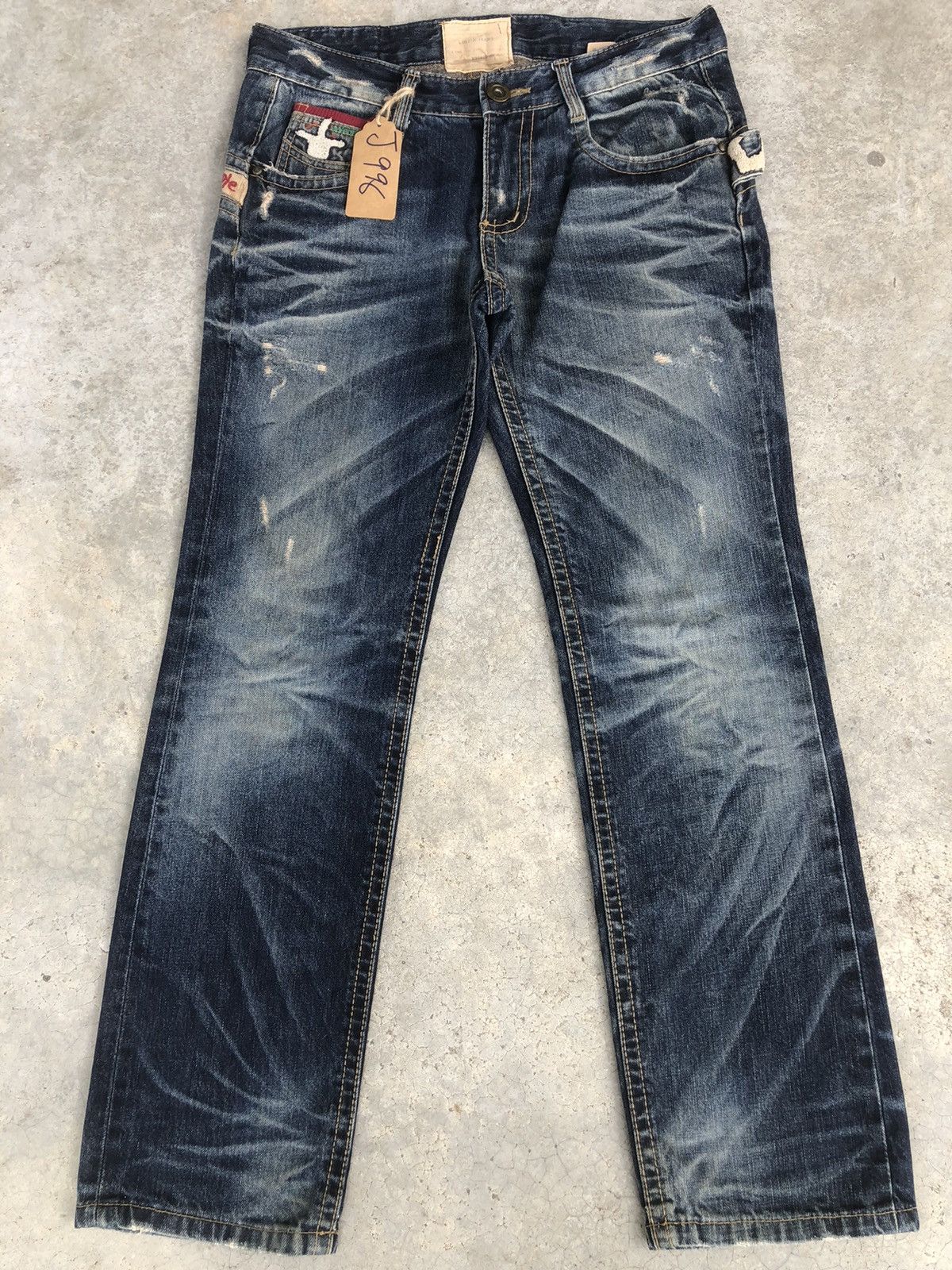 Japanese Brand Rare Yoshitomo Nara Lolita Dog Distressed Jeans Size US 33 - 2 Thumbnail