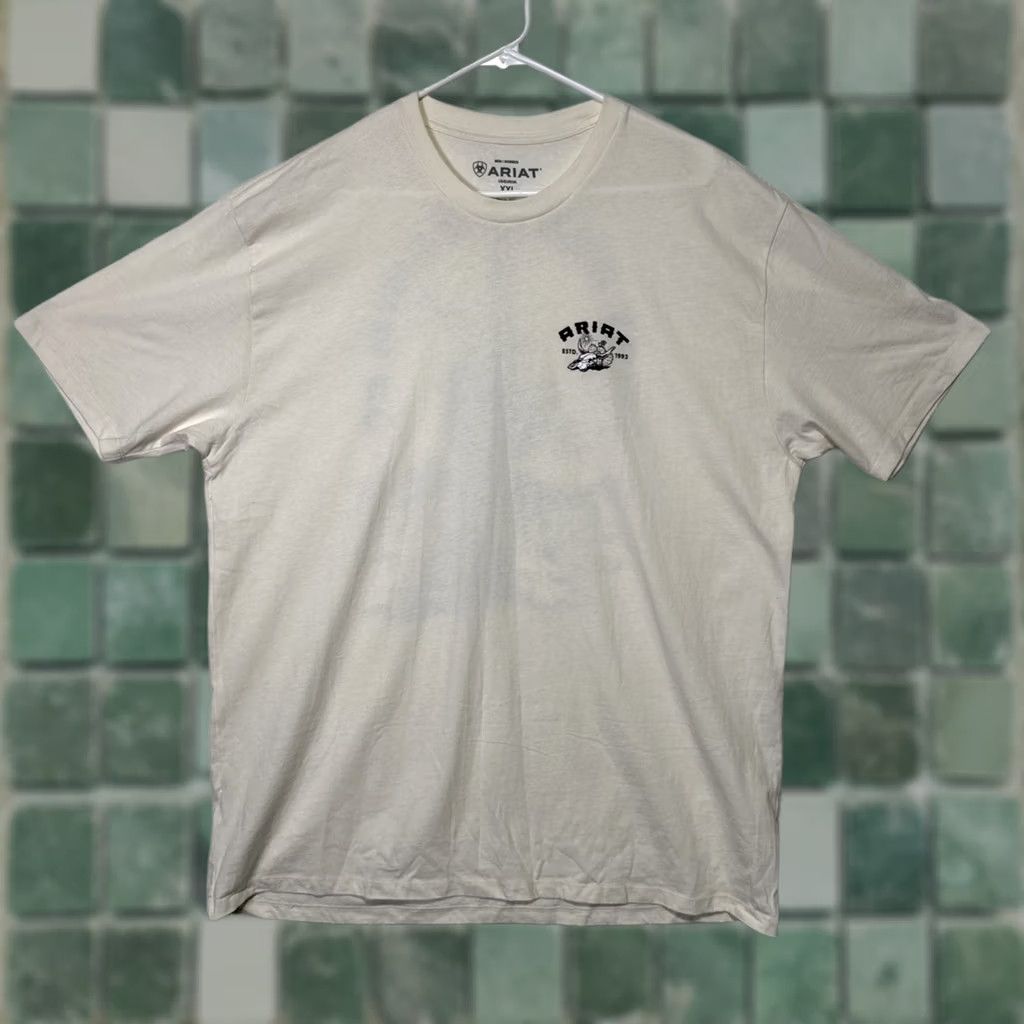 Ariat Ariat T-Shirt Men’s 2XL Crew Neck Short Sleeve Ivory Cotton Outdoor Western Aztec Spring Summer Fall - Regular Fit Mens Size US XXL / EU 58 / 5 - 1 Thumbnail