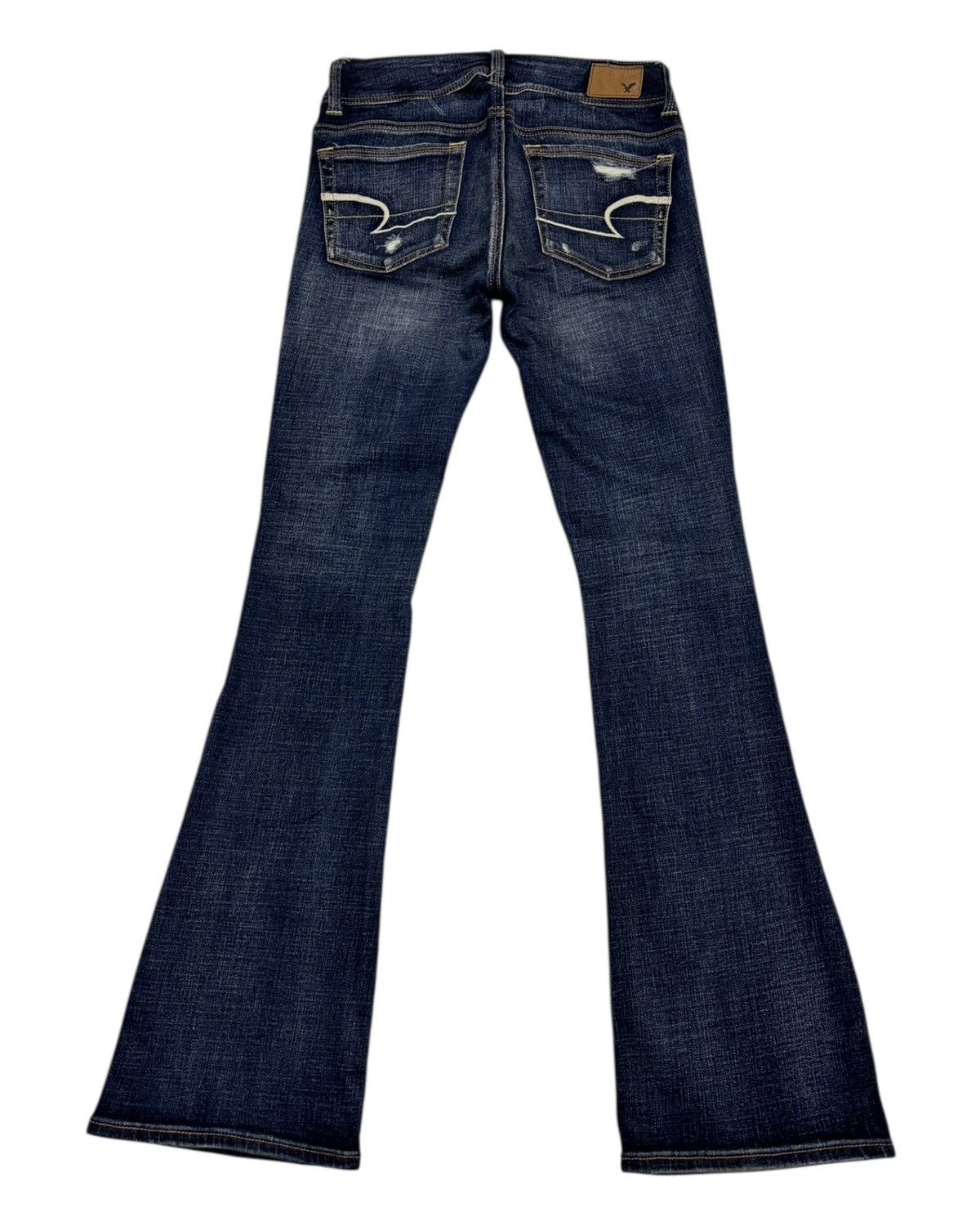 If Six Was Nine × Japanese Brand Flare Jeans Kick Bootcut American Eagle Distressed Denim Size 27" / US 4 / IT 40 - 2 Thumbnail