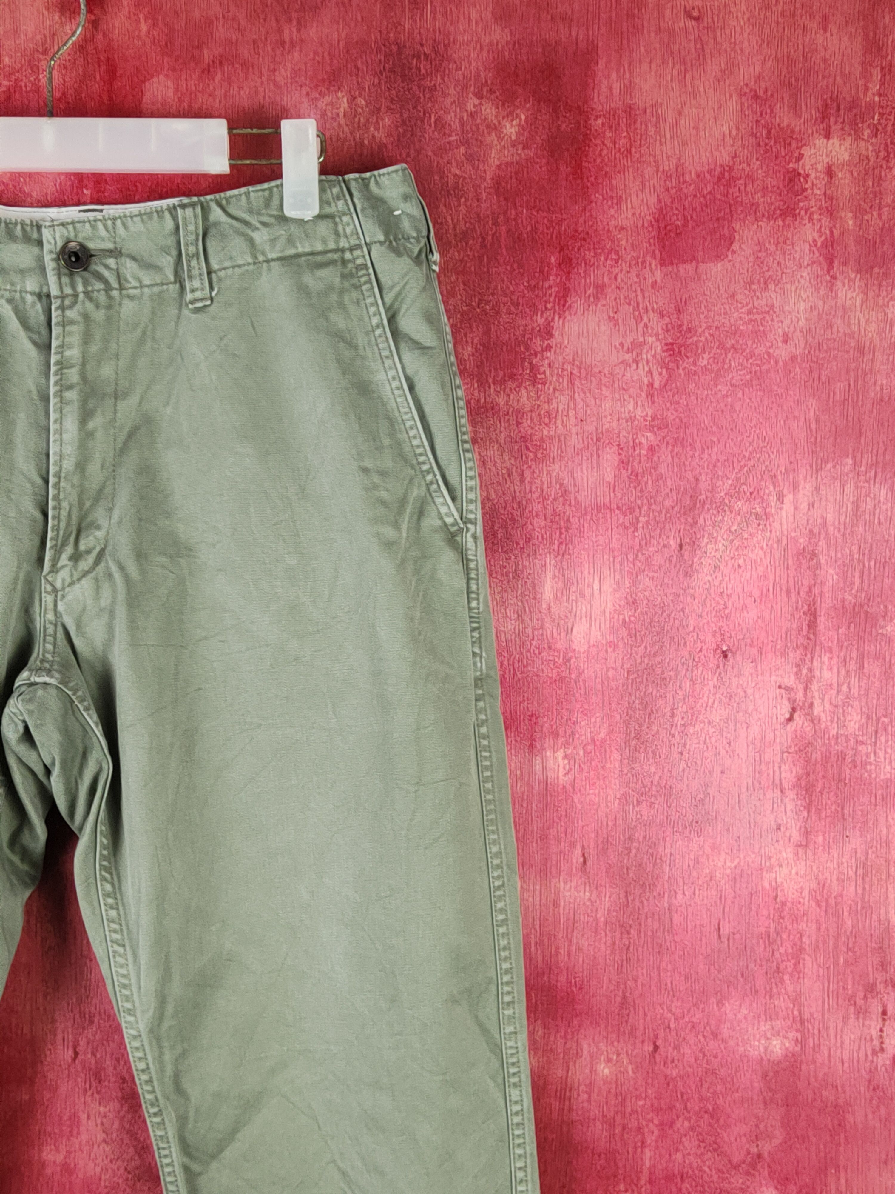 Japanese Brand Uniqlo Army Green ripped vintage Casual Pants #S2258 Size US 33 - 5 Thumbnail
