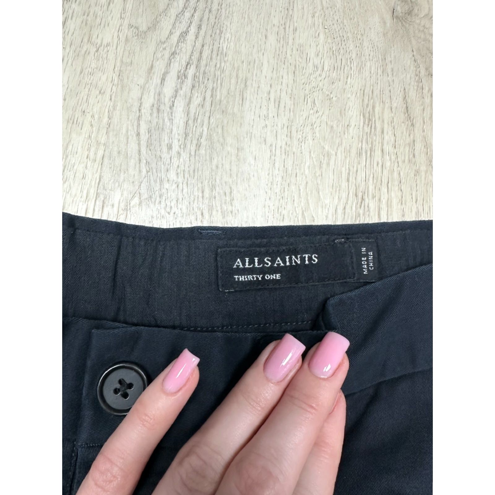 Allsaints AllSaints Mens Park Chino Pants 31 Black Cotton Slim Regular Inseam 32 Pants Mens XS? Size US 31 - 3 Thumbnail