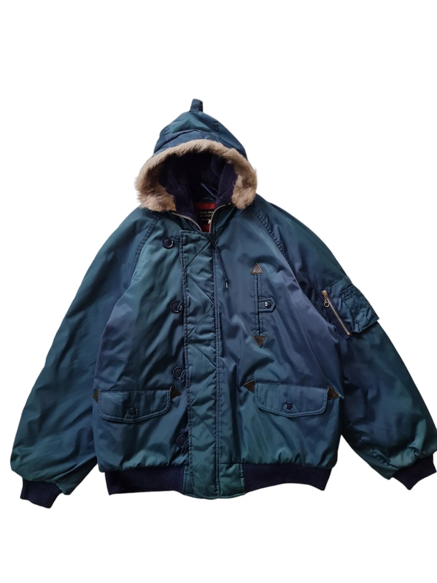 Vintage Vtg Commad Pilot U.S.N Aviator Jacket Size US XL / EU 56 / 4 - 2 Thumbnail