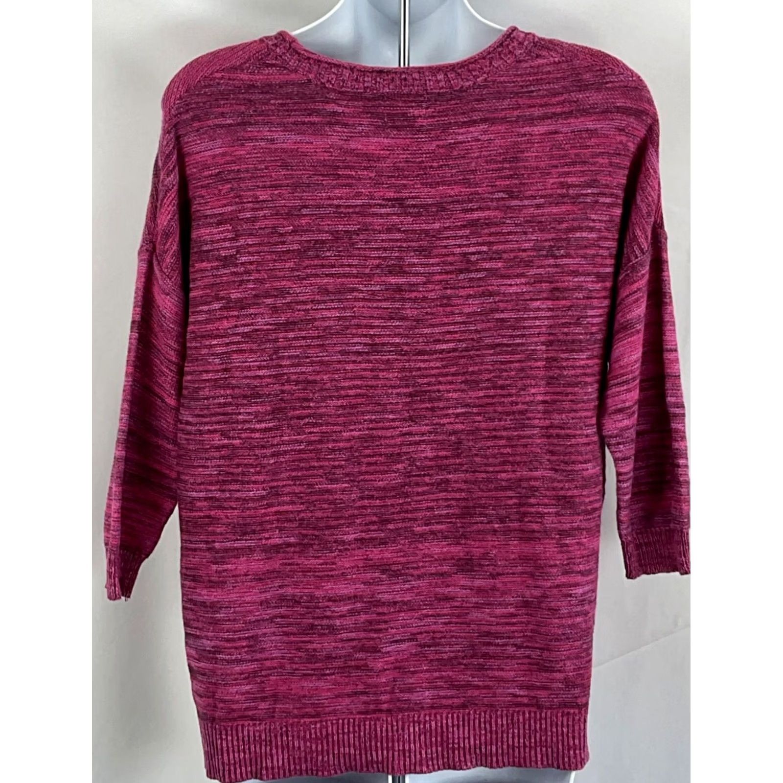Mossimo Mossimo Sweater S Purple multi knit ScoopNeck 3/4sleeve Cotton Hippie Boho Women Pullover Casual Vintage N/A Size S / US 4 / IT 40 - 3 Thumbnail