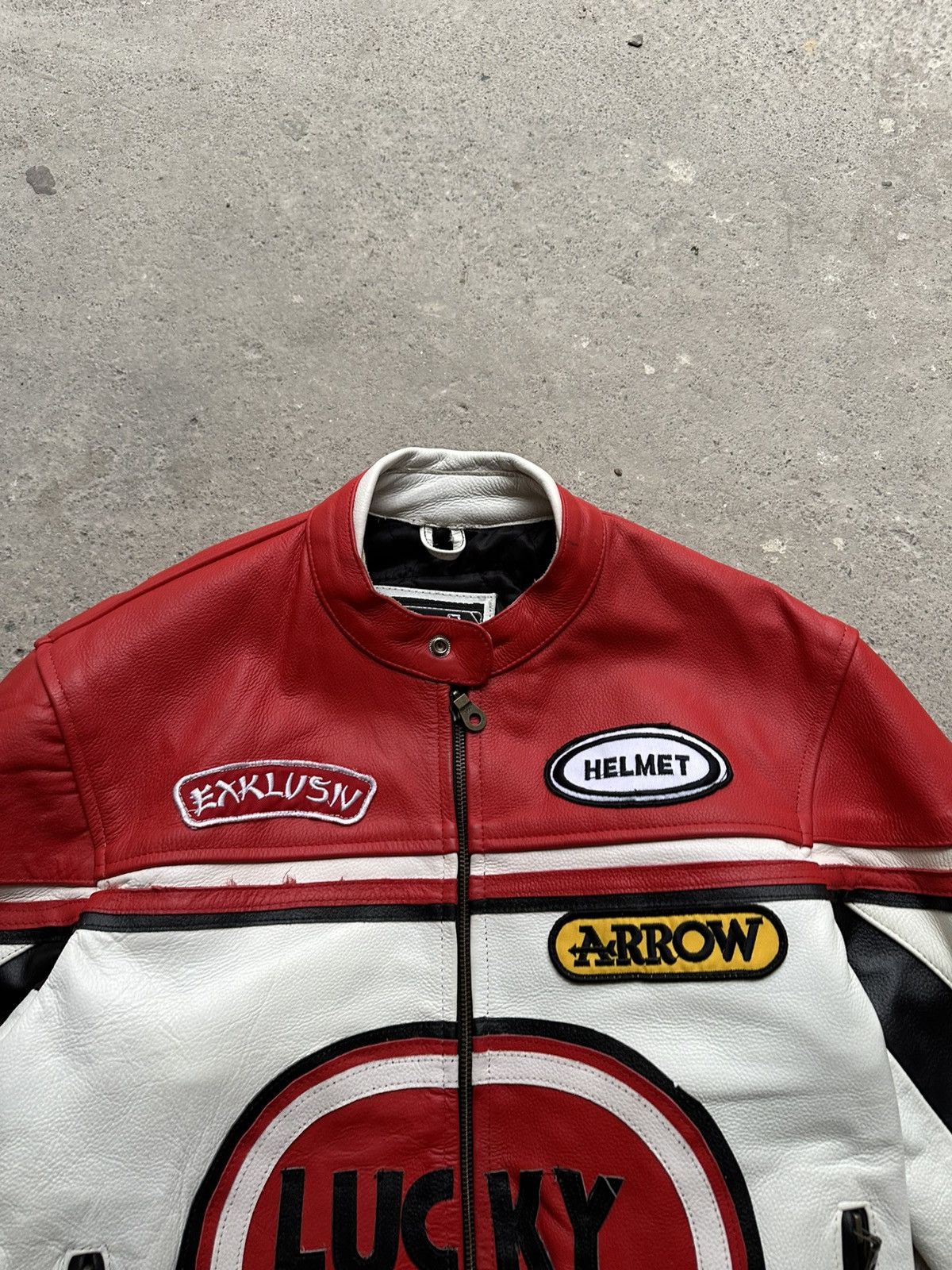Lucky Brand Lucky Strike Exklusiv Arrow Leather Jacket S red white Size US S / EU 44-46 / 1 - 5 Thumbnail