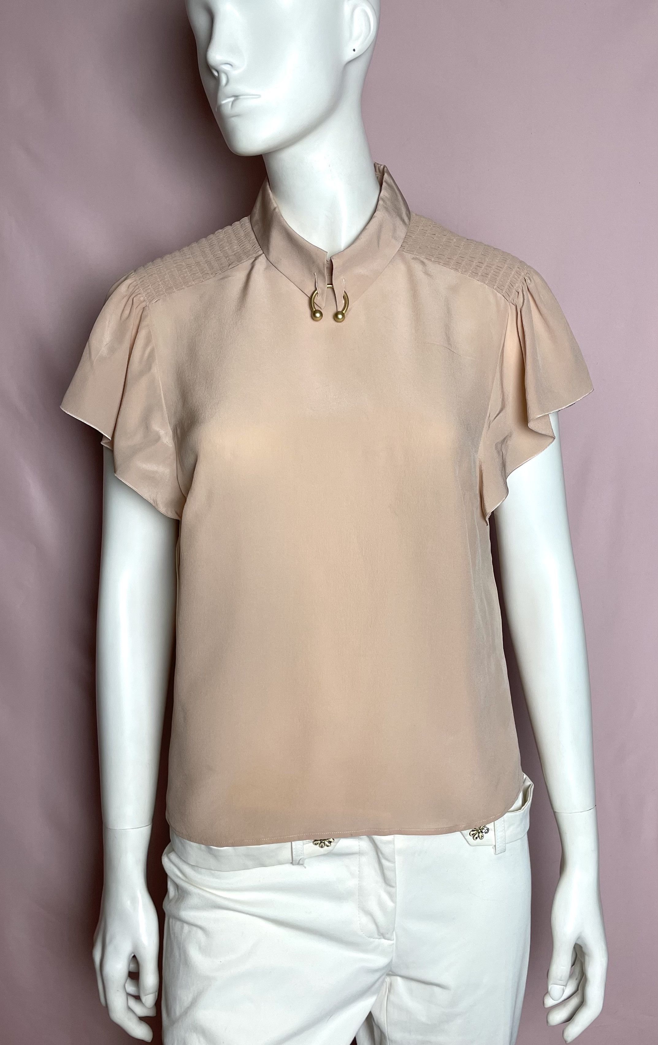 RED Valentino RED Valentino Pierced Ruffled Silk Blouse IT 42 Size M / US 6-8 / IT 42-44 - 1 Thumbnail