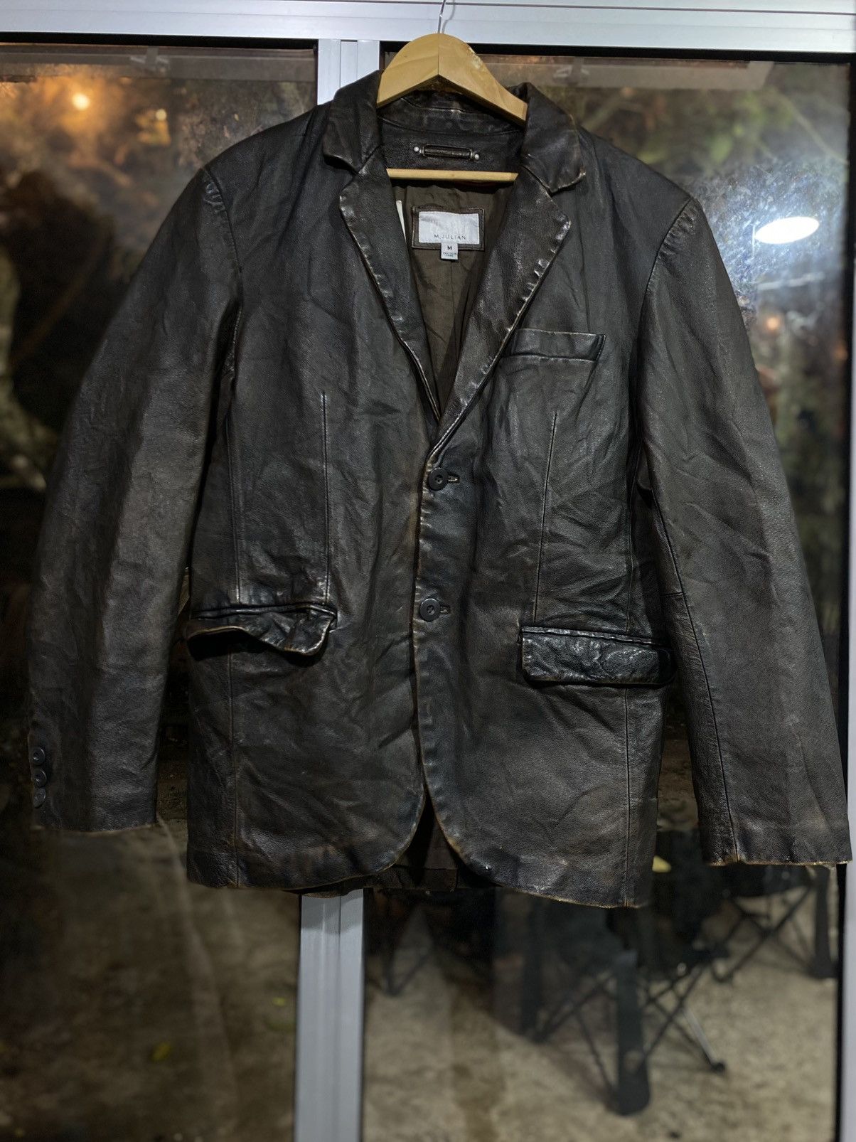 Japanese Brand Vintage Leather Jacket Men Blazer Collared Work Wilsons Size US M / EU 48-50 / 2 - 1 Thumbnail