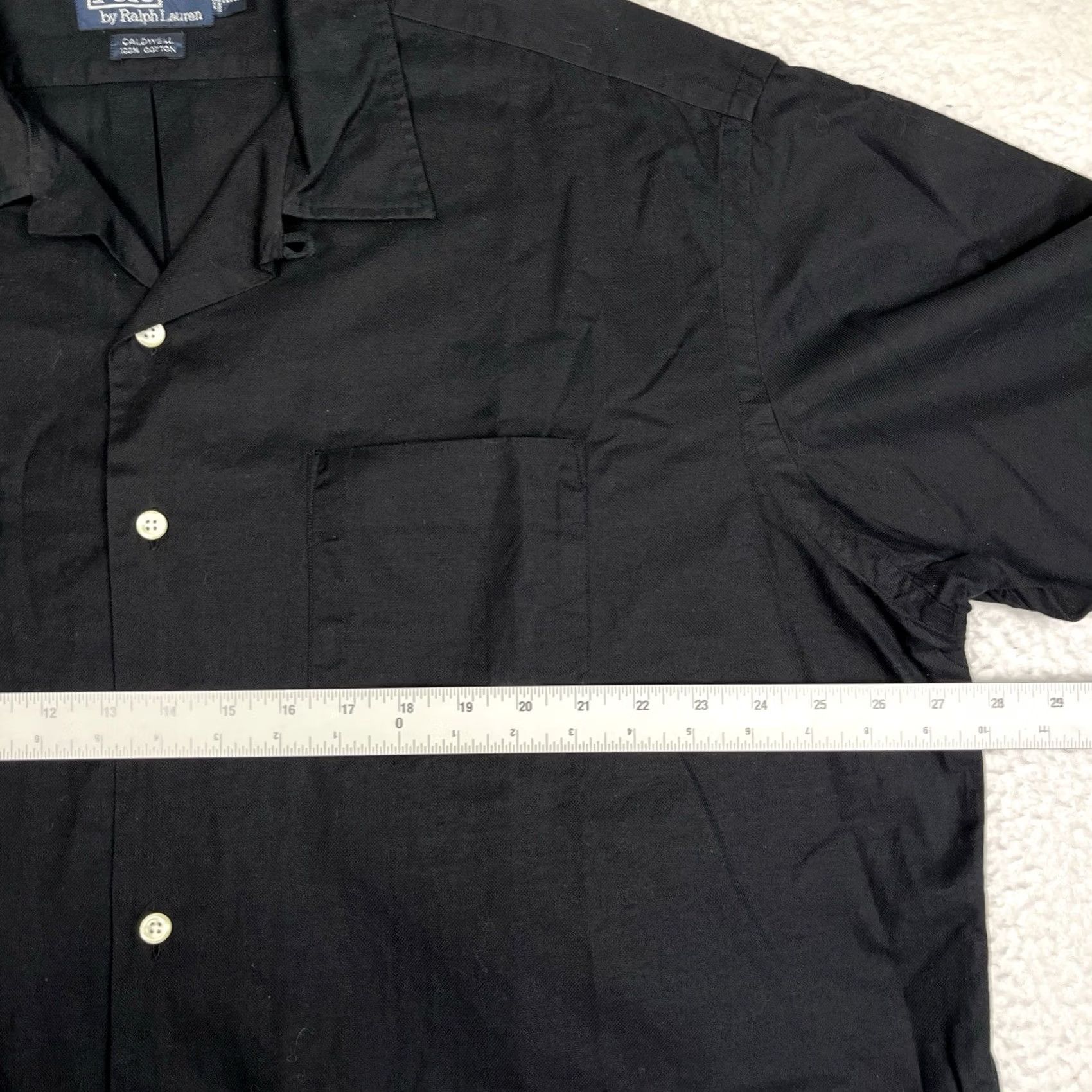 Polo Ralph Lauren VINTAGE Polo Ralph Lauren Caldwell Camp Shirt Cotton Loop Collar Black 2XL NEW Size US XXL / EU 58 / 5 - 4 Thumbnail