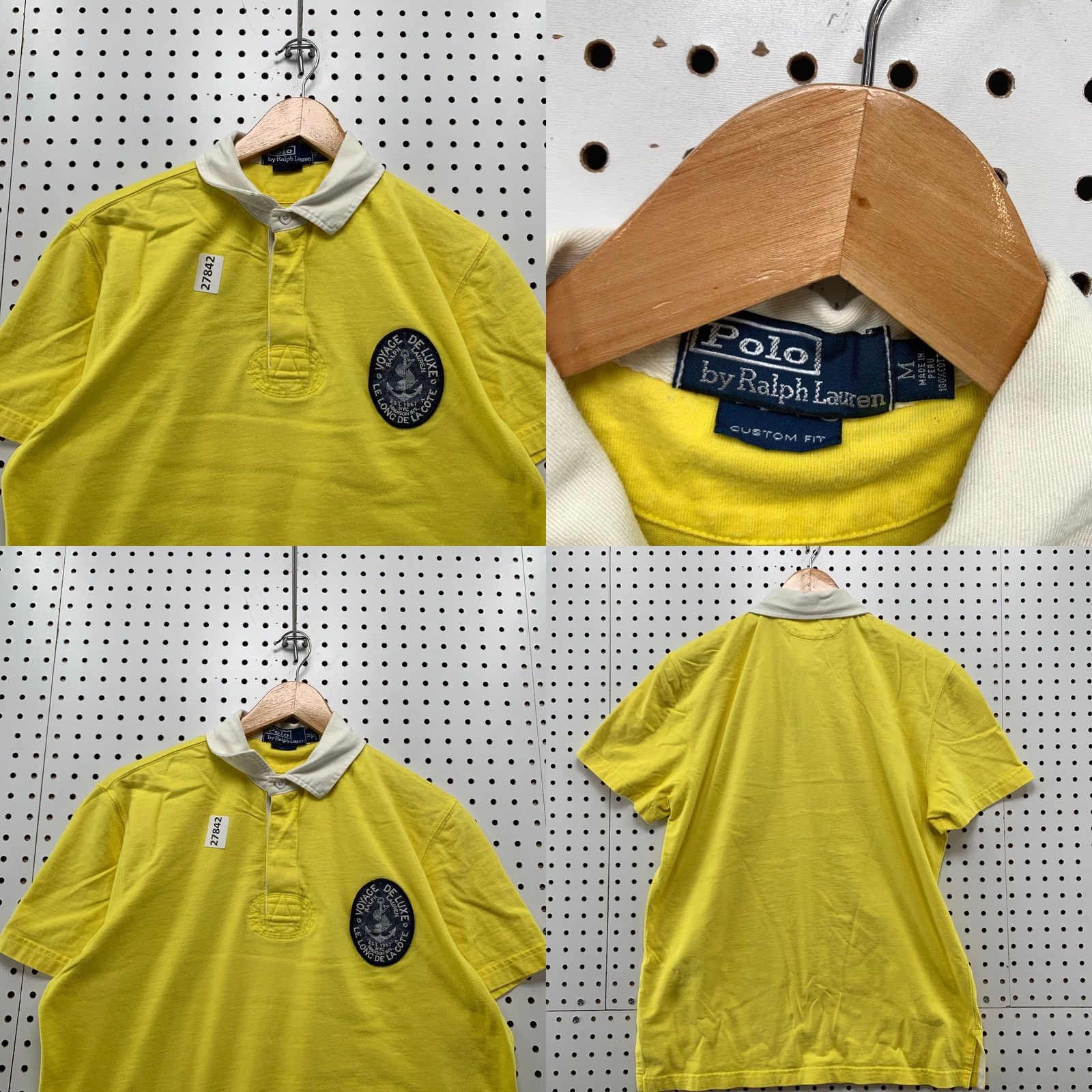 Polo Ralph Lauren VINTAGE Polo Ralph Lauren Voyage Deluxe La Cote Collared SHirt Yellow M Men 20.5X27.5 Size US XXL / EU 58 / 5 - 8 Thumbnail