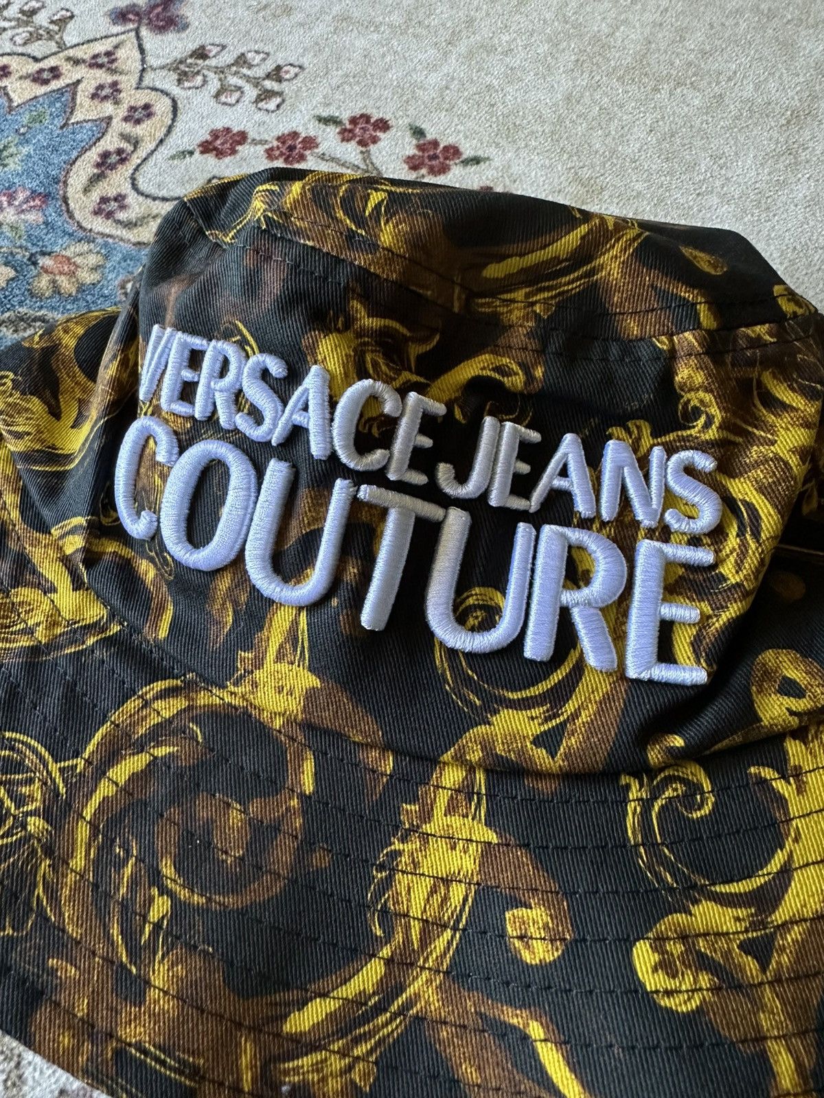 NEW VERSACE JEANS COUTURE “BAROCCO” BUCKLE HAT / PANAMA