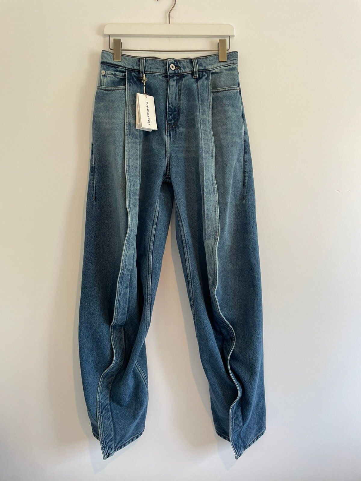 Pre-owned Yproject Evergreen Banana Jeans In Vintage Blue
