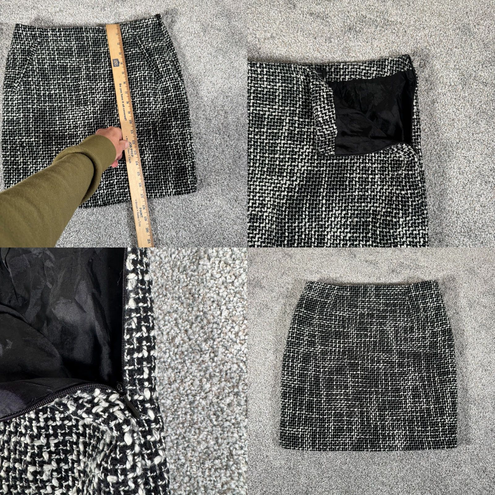 Vintage VINTAGE INC International Concepts Skirt 4 Office Academia Bouclé Tweed Retro Twee Pencil Knee Length Black Womens Size 27" / US 4 / IT 40 - 8 Thumbnail