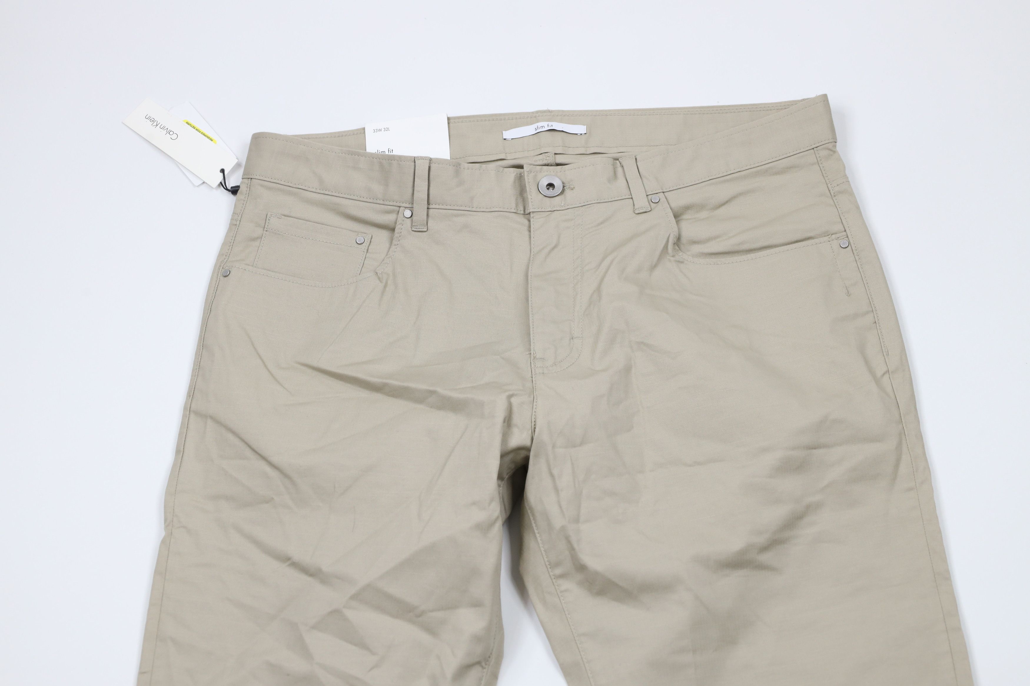 Calvin Klein × Vintage New Calvin Klein Fit Tapered Leg Chino Pants Trousers Beige Size US 33 - 2 Thumbnail