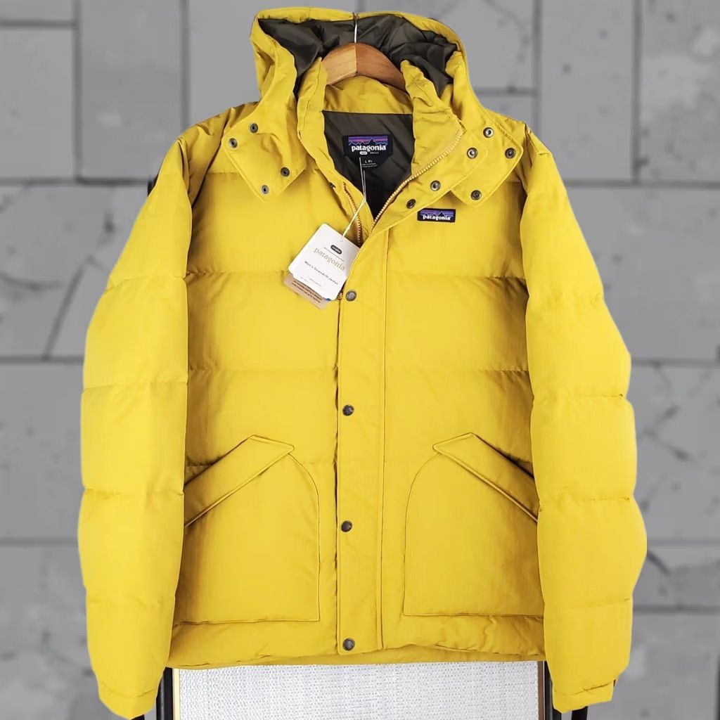 Patagonia PATAGONIA Jacket Mens 600 Down Hooded Downdrift Large Yellow Cabin Gold Winter Down Jacket Coat Size US L / EU 52-54 / 3 - 1 Thumbnail