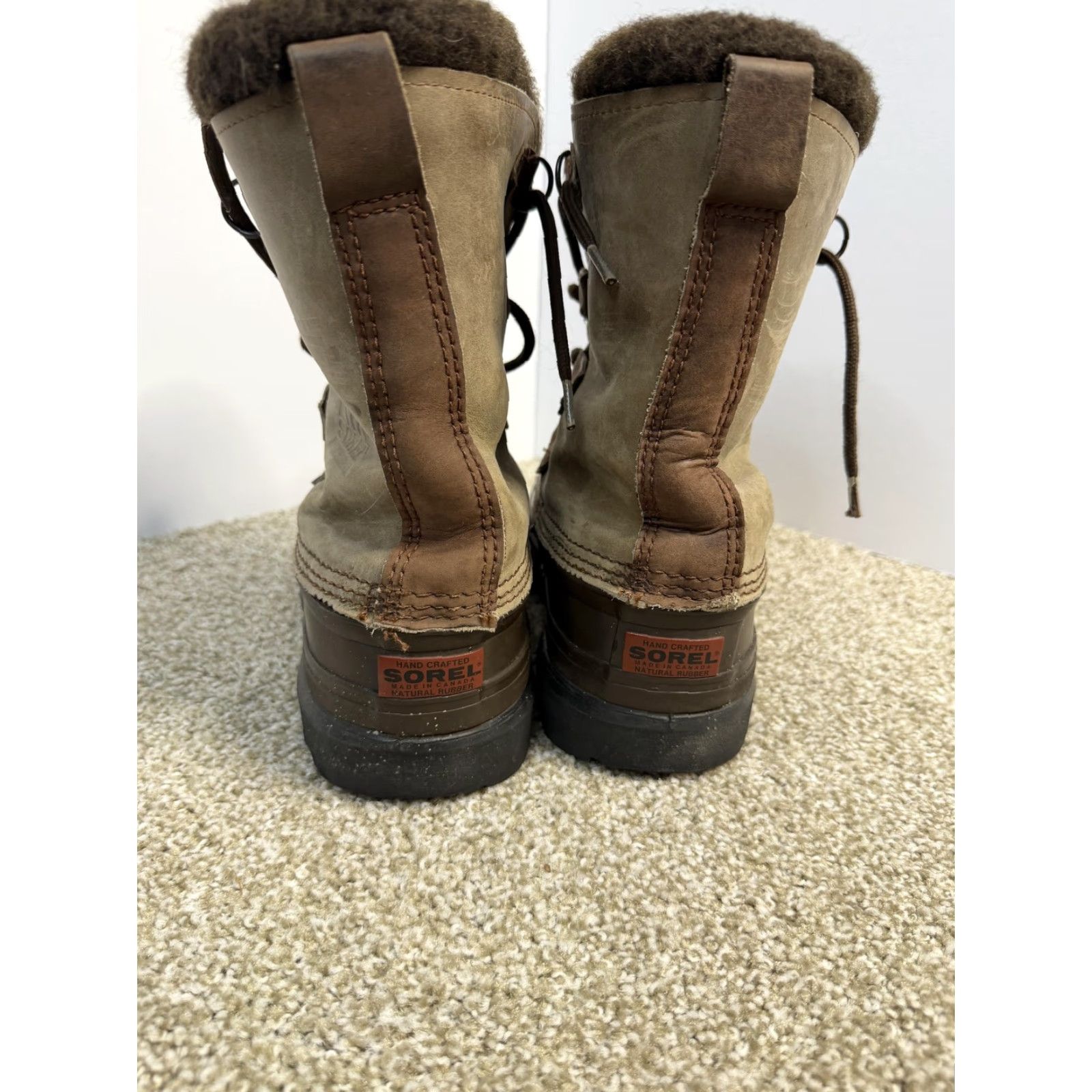 SOREL VINTAGE Sorel Bighorn Snow Boots Mens 10 Brown Leather Waterproof Insulated Made In Canada Shoes Boot Winter Mens Size US 10 / EU 43 - 6 Thumbnail