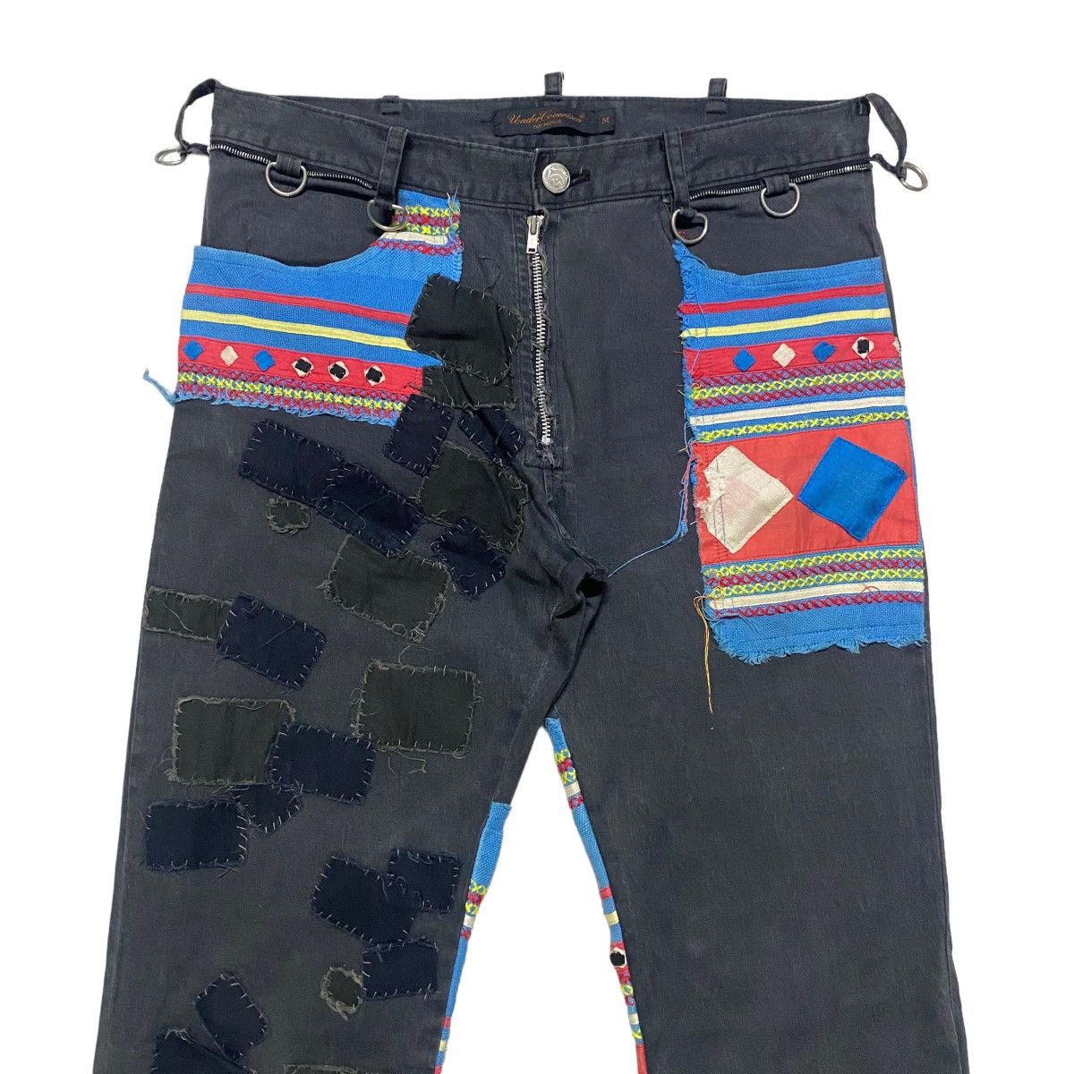 Undercover SS03 Undercover Scab Ethnic Patchwork Flare Pants Size US 29 - 3 Thumbnail