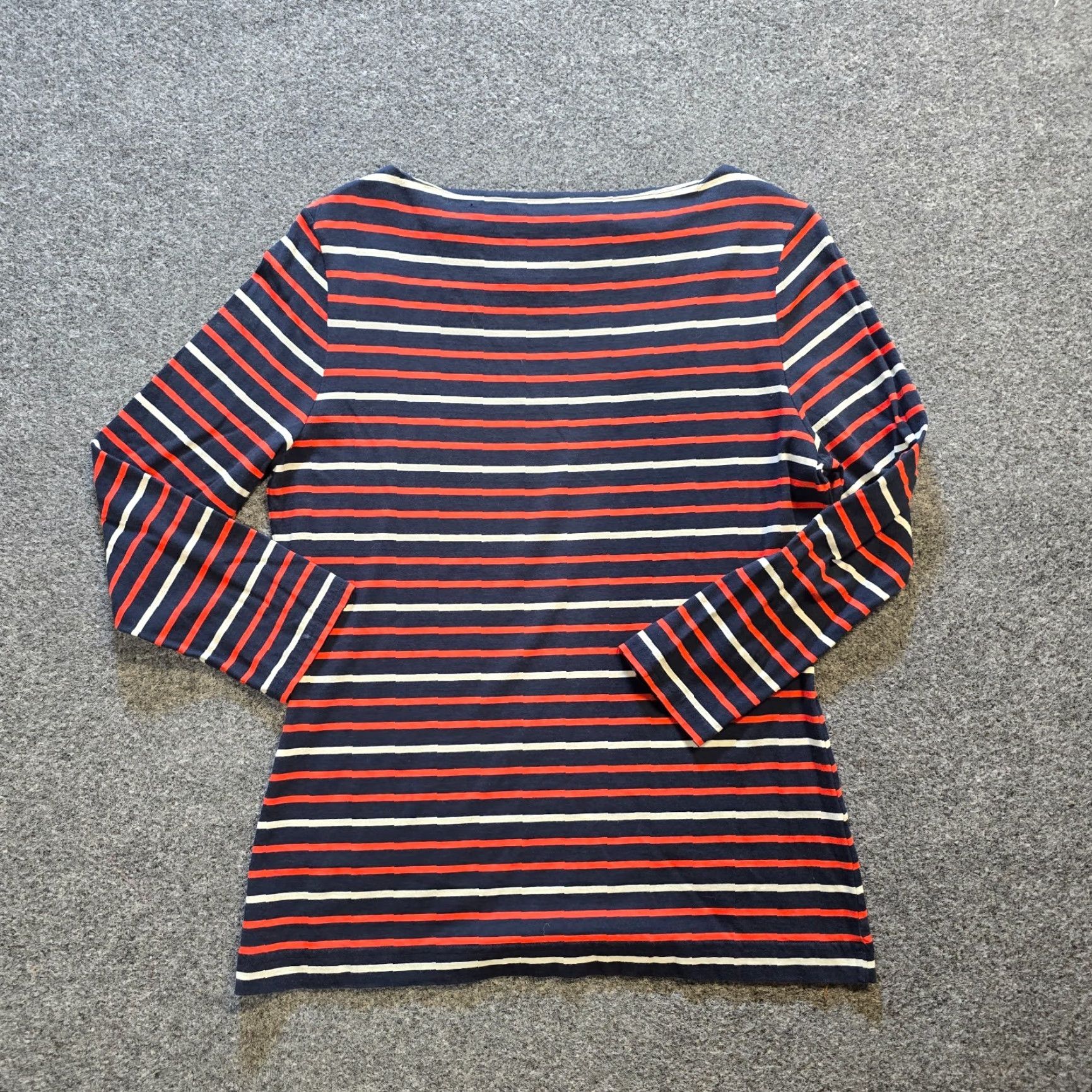 Vintage LL Bean Top Womens Size Medium Blue Red Striped Boat Neck Nautical Casual Preppy Size M / US 6-8 / IT 42-44 - 7 Thumbnail