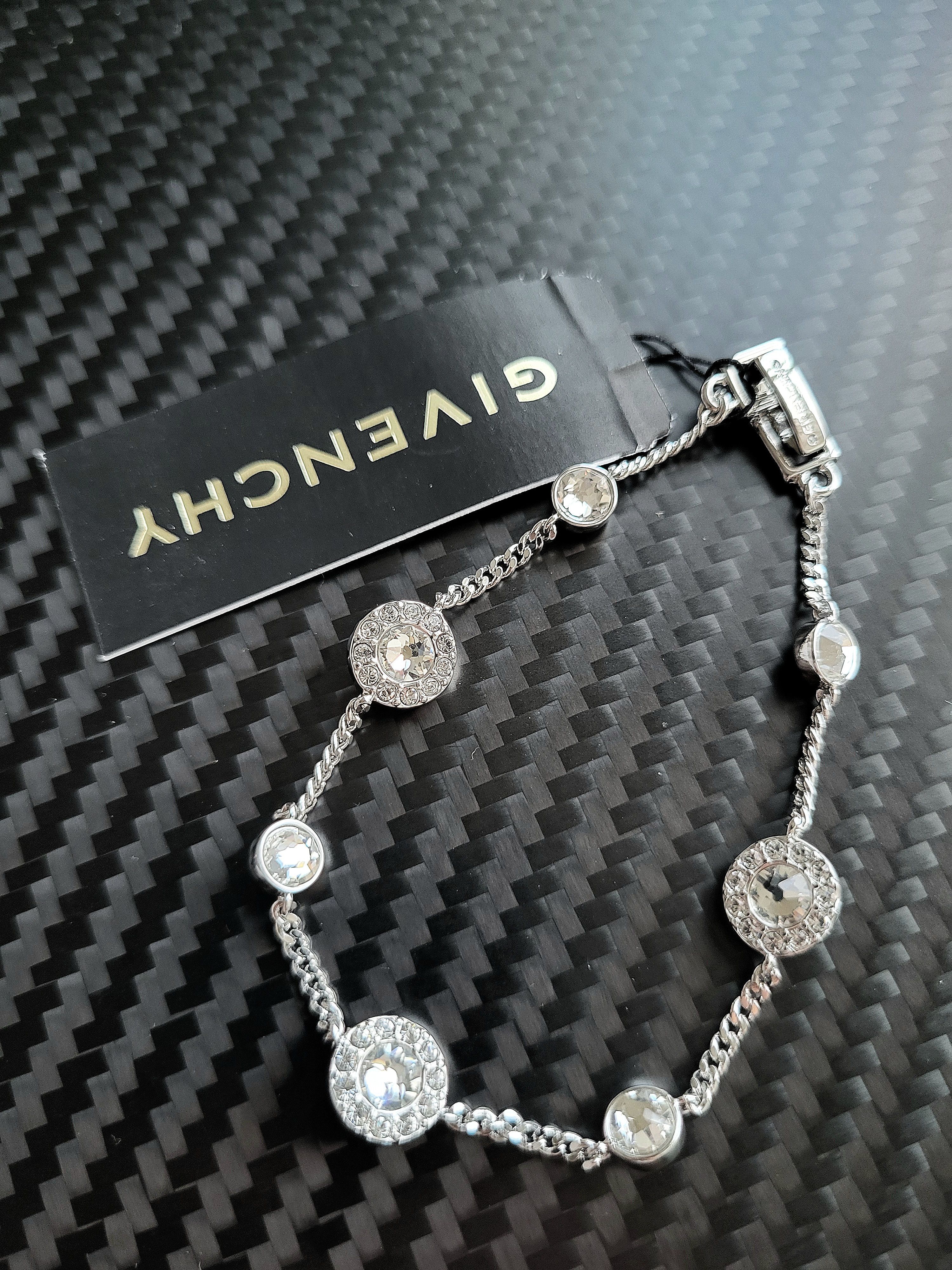 image of Givenchy Silver Pavé Crystal Bracelet, Men's