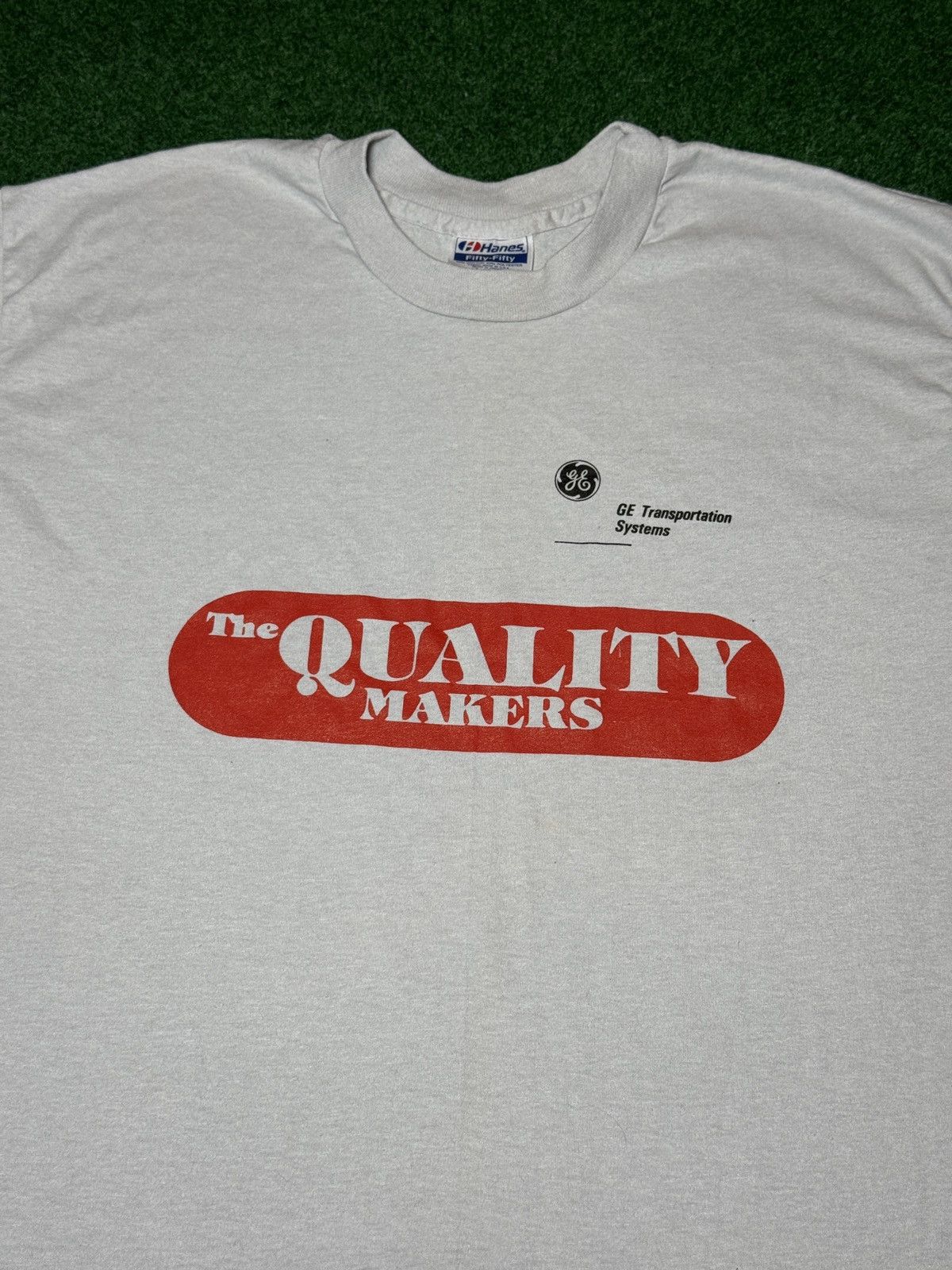 Hanes × Vintage Vintage 80s 90s GE General Electric Quality Makers T Shirt Size US L / EU 52-54 / 3 - 2 Thumbnail