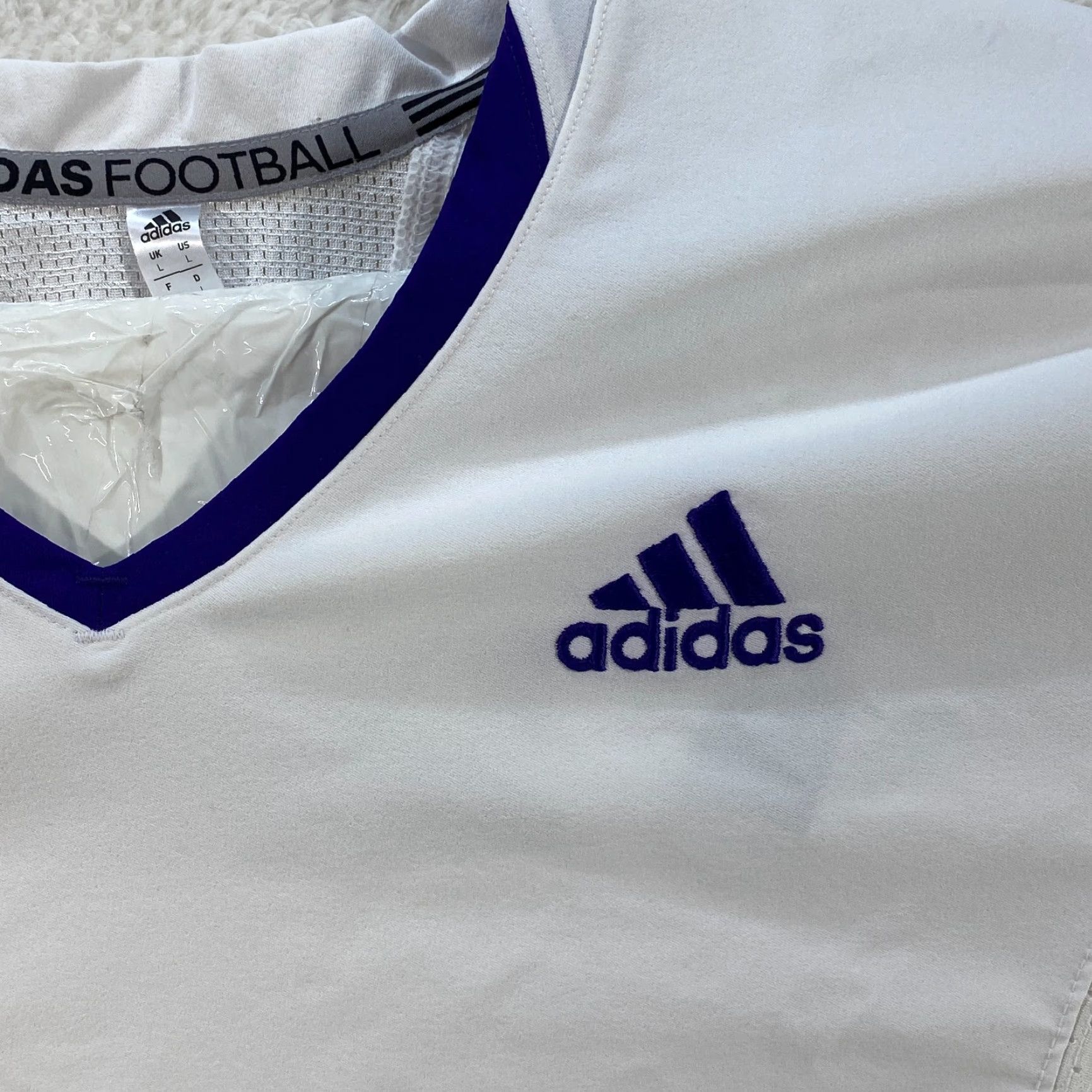 Adidas Adidas New Logo Football Purple White Practice Jersey Mens Large NWT - Adidas Football Jersey Men Large Purple White Logo NWT Size US L / EU 52-54 / 3 - 4 Thumbnail
