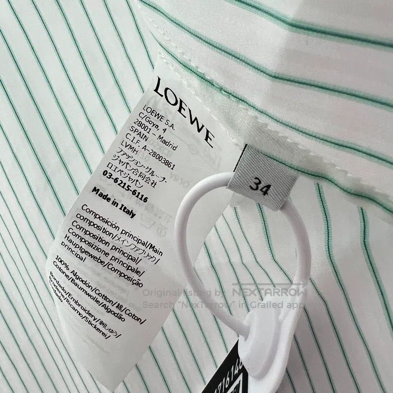 Loewe Loewe Light blue and white striped long-sleeved shirt, cot Size XXS / US 00 / IT 34 - 4 Thumbnail