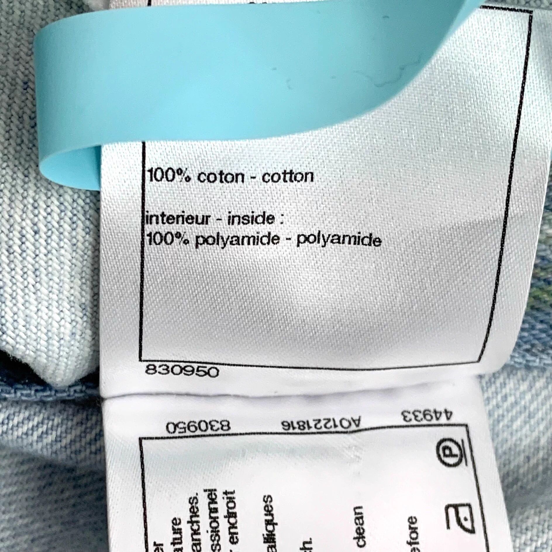 Chanel LW0285 Chanel Light Blue Camellia Striped Collar Size XS / US 0-2 / IT 36-38 - 8 Thumbnail