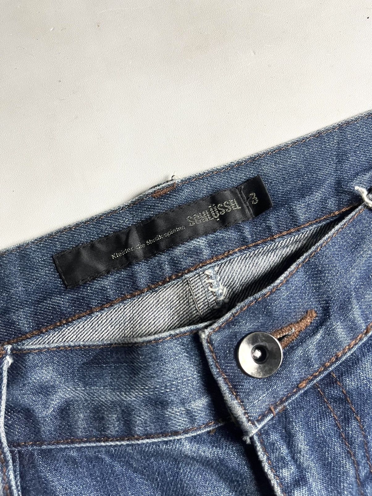 Tornado Mart 🌴BIDDING OFFER🌴00s Schlussel Distrress Sashiko denim Size US 33 - 9 Thumbnail