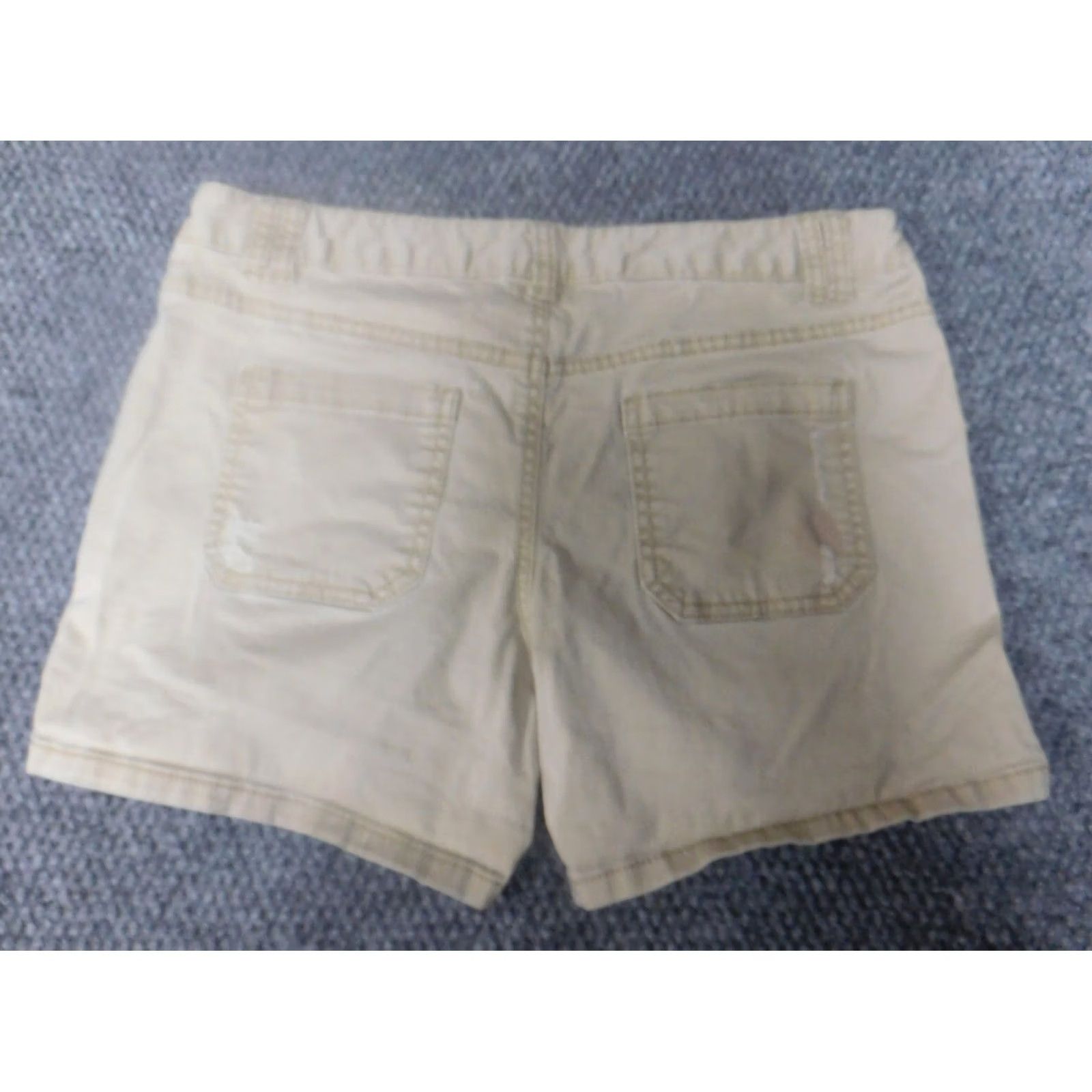 Mossimo Mossimo Womens Shorts 4 beige distressed Chino Knit Cotton Blend Zipper Flat Front Mid Rise Regular Casual Walking Womens Size 30" / US 8 / IT 44 - 7 Thumbnail
