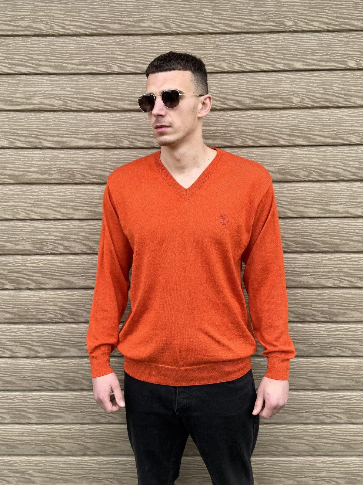 Carlo Colucci Carlo Colucci Wool Sweater V Neck Italy Knit Pullover M Men Size US M / EU 48-50 / 2 - 1 Thumbnail