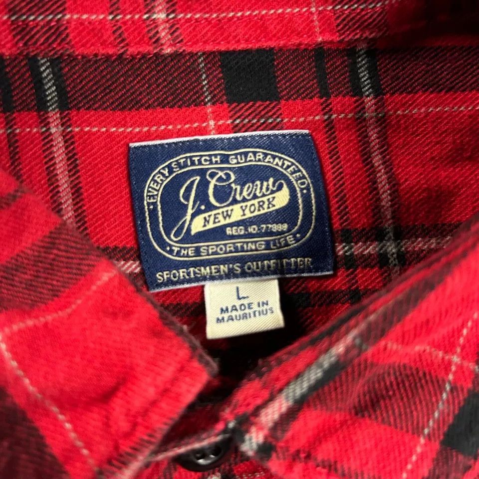 J.Crew J Crew Flannel Shirt Men Large Plaid Button Up Double Pocket Size US L / EU 52-54 / 3 - 3 Thumbnail