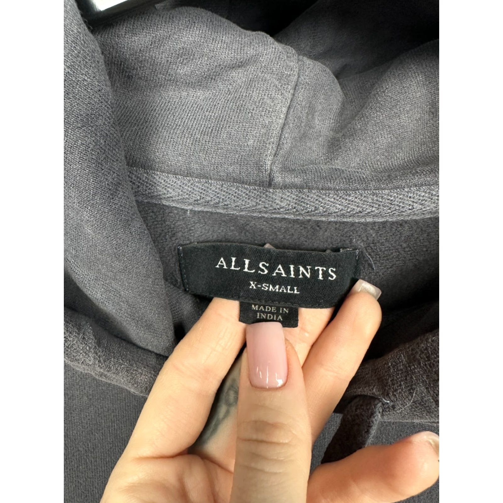 Allsaints AllSaints Aven OTH Hoodie Mens XS Gray Cotton Logo Pullover Hooded Size US XS / EU 42 / 0 - 3 Thumbnail