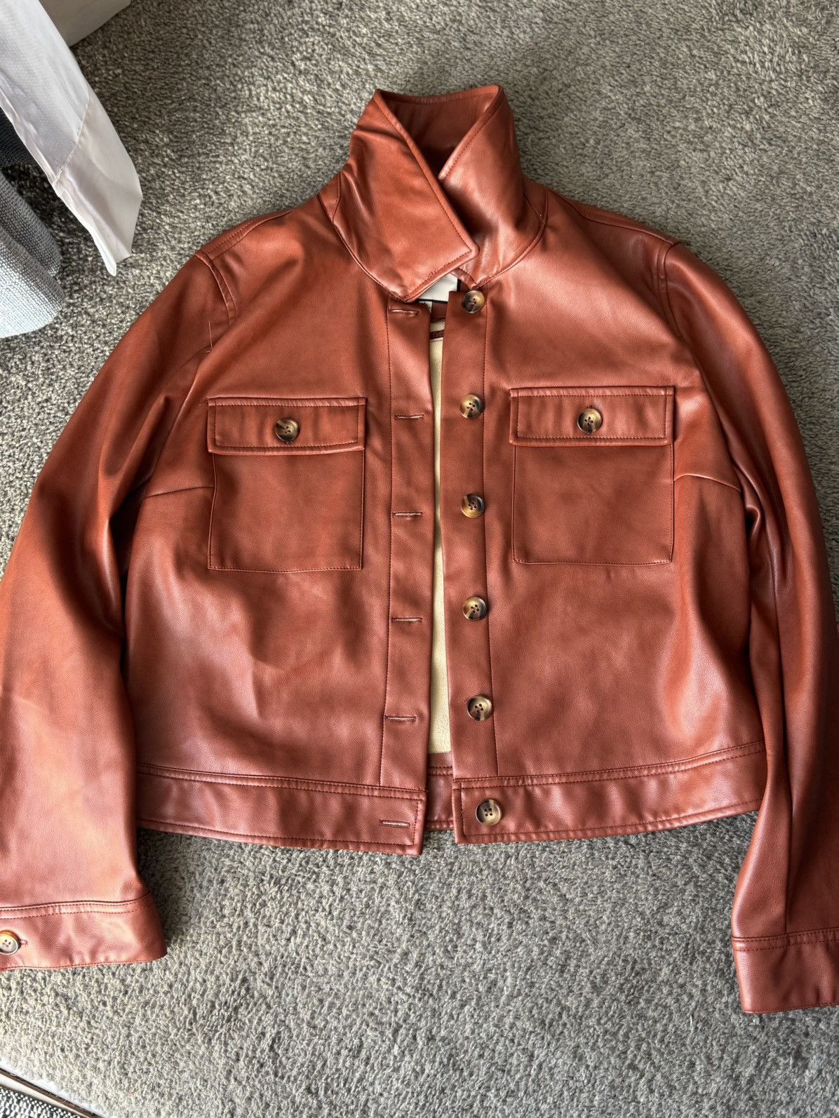 New York Yankees Bagatelle Collection brown leather women’s jacket. Size L Size L / US 10 / IT 46 - 2 Thumbnail